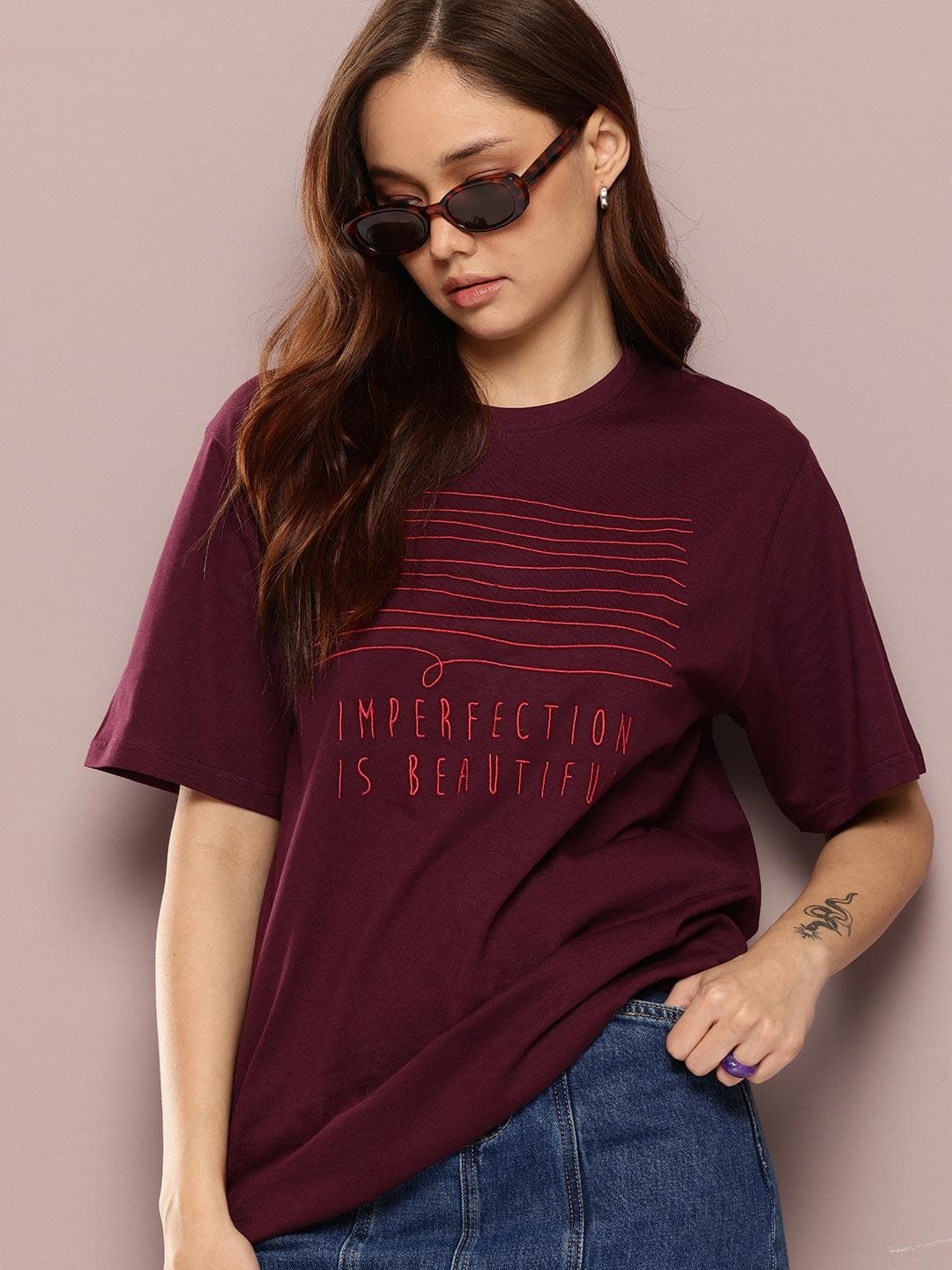 DILLINGER Women's Oversized Embroidery Tshirt