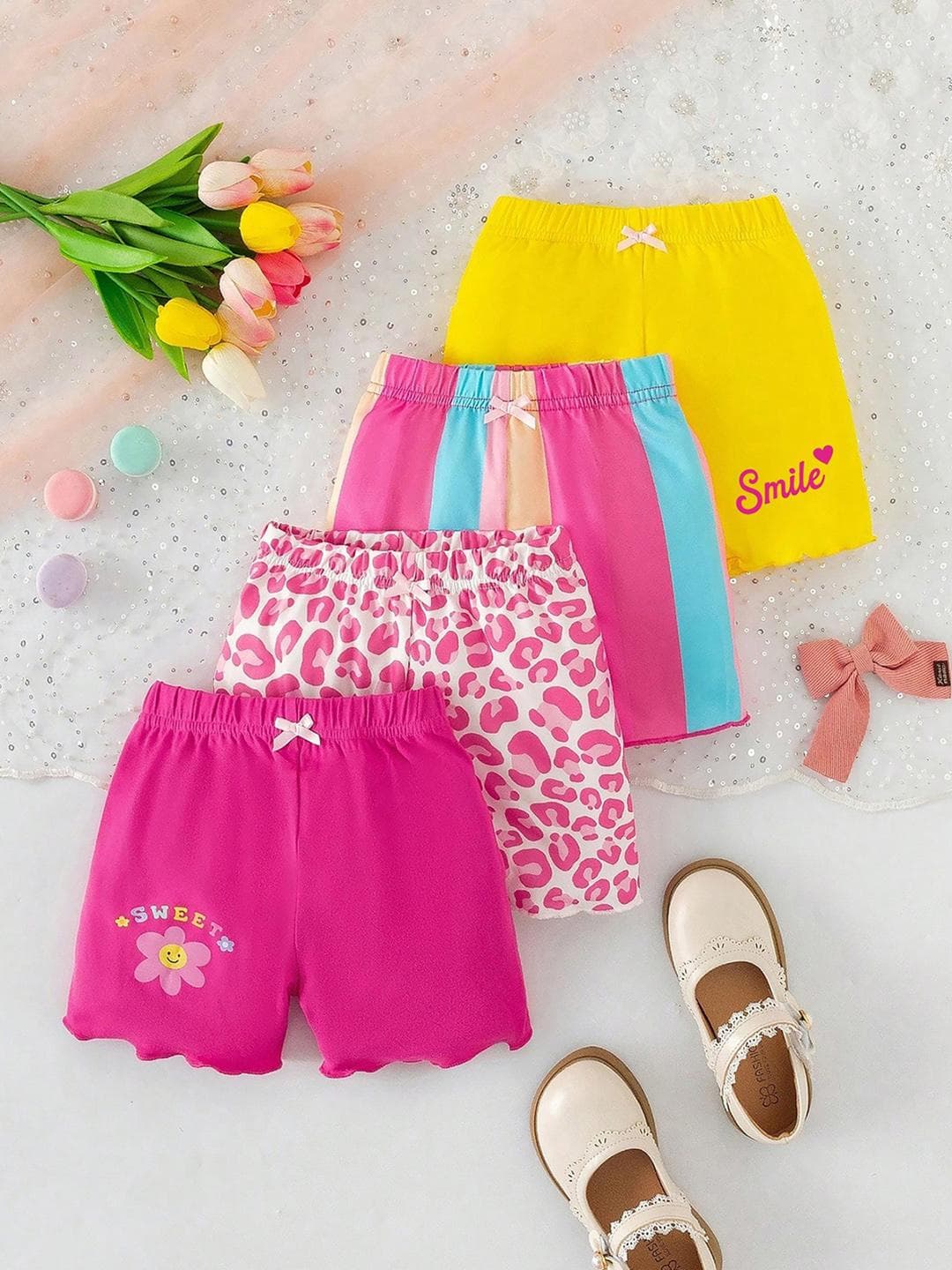 KEESOR Girls Striped Shorts