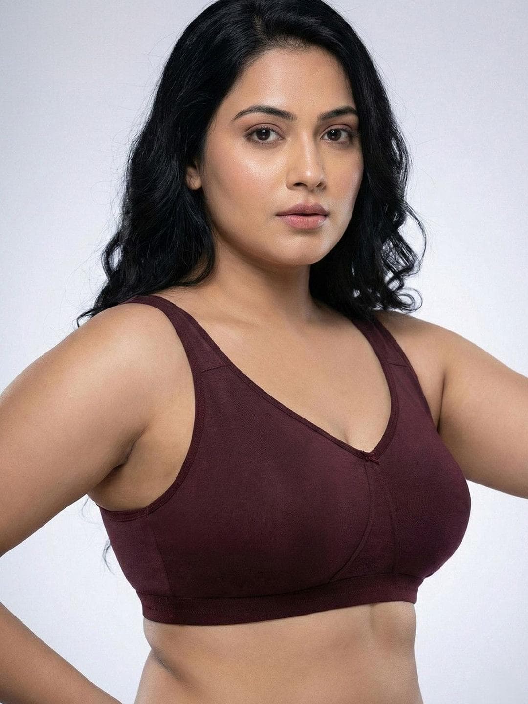 Zivame True Curv Double Layered Non Wired Full Coverage Minimiser Bra - Fig
