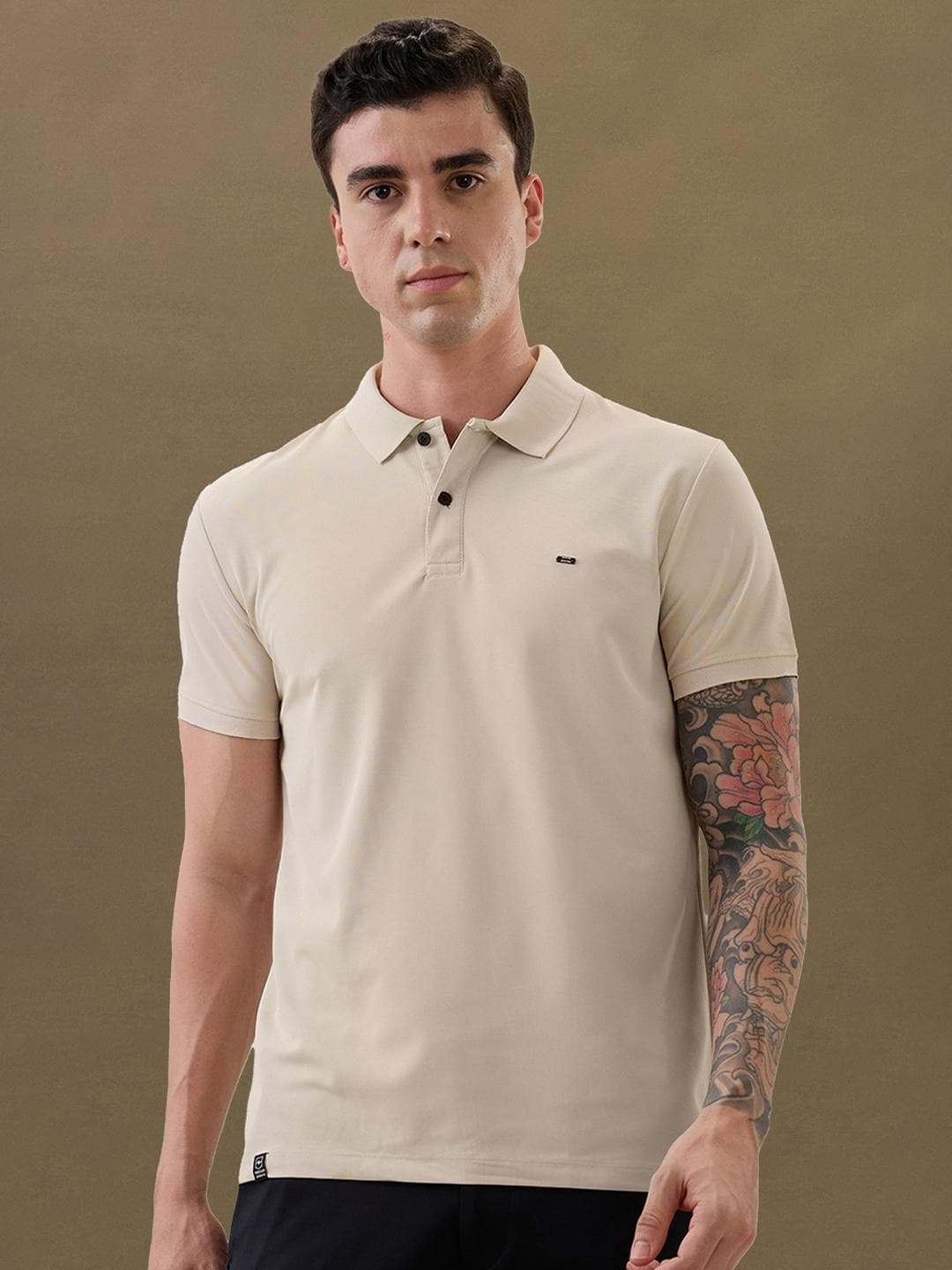 nostrum Men Polo Collar Regular Fit Smart Casual T-Shirt