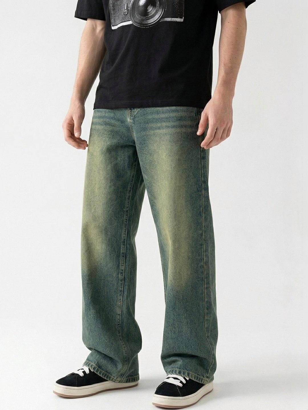 glitchez Men Relaxed Fit Mid-Rise Jeans