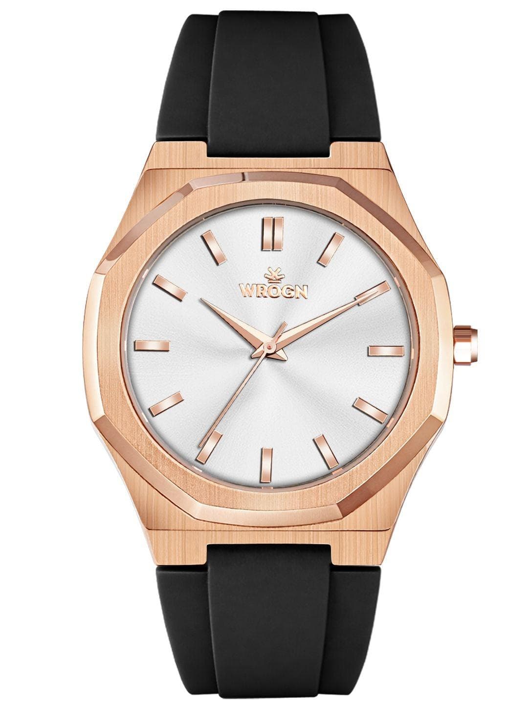 WROGN Men Brass Dial & Straps Analogue Reset Time Watch HOBWRG-CH789-RGSL