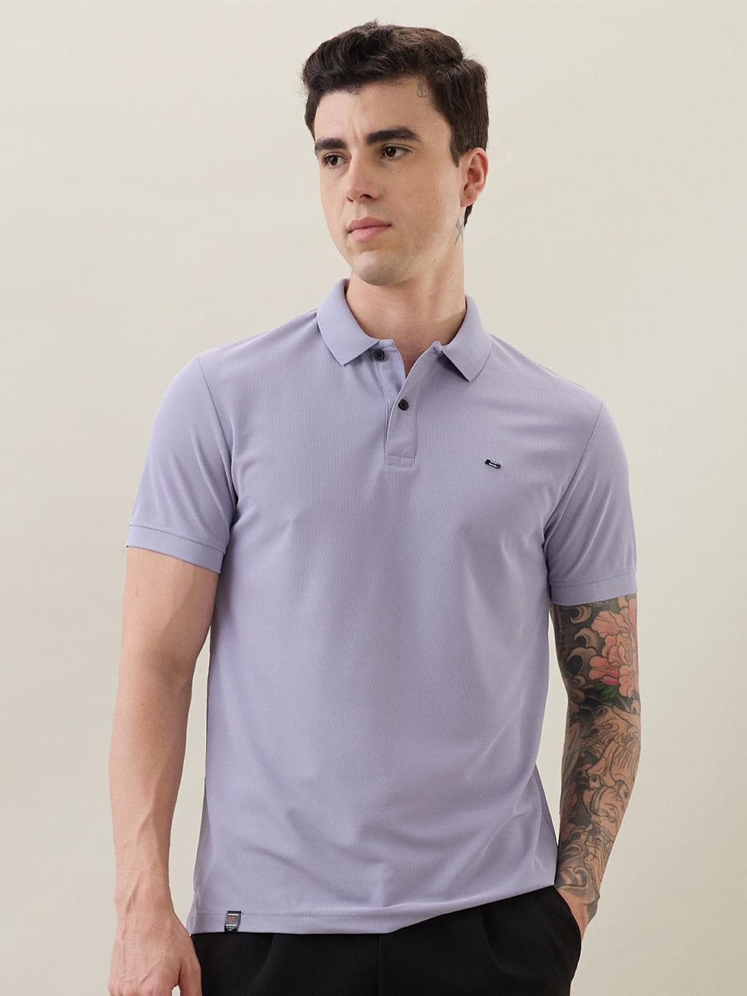 nostrum Men Polo Collar Regular Fit Smart Casual T-Shirt