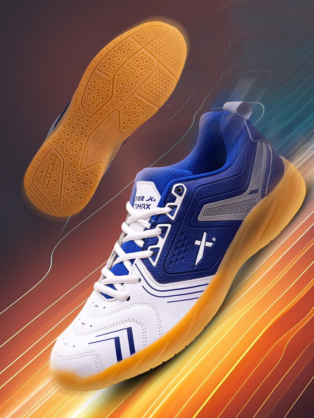 VECTOR X Ultimax Synthetic Leather Breathable Mesh With Crepe Rubber Sole Badminton Shoes