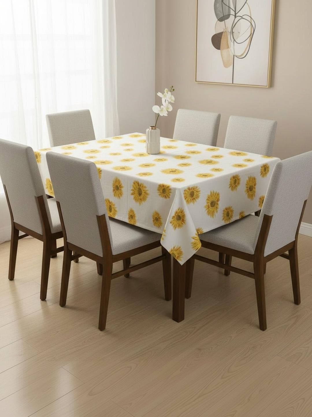 HOMEMONDE Multicoloured Floral Cotton 6-Seater Table Cover