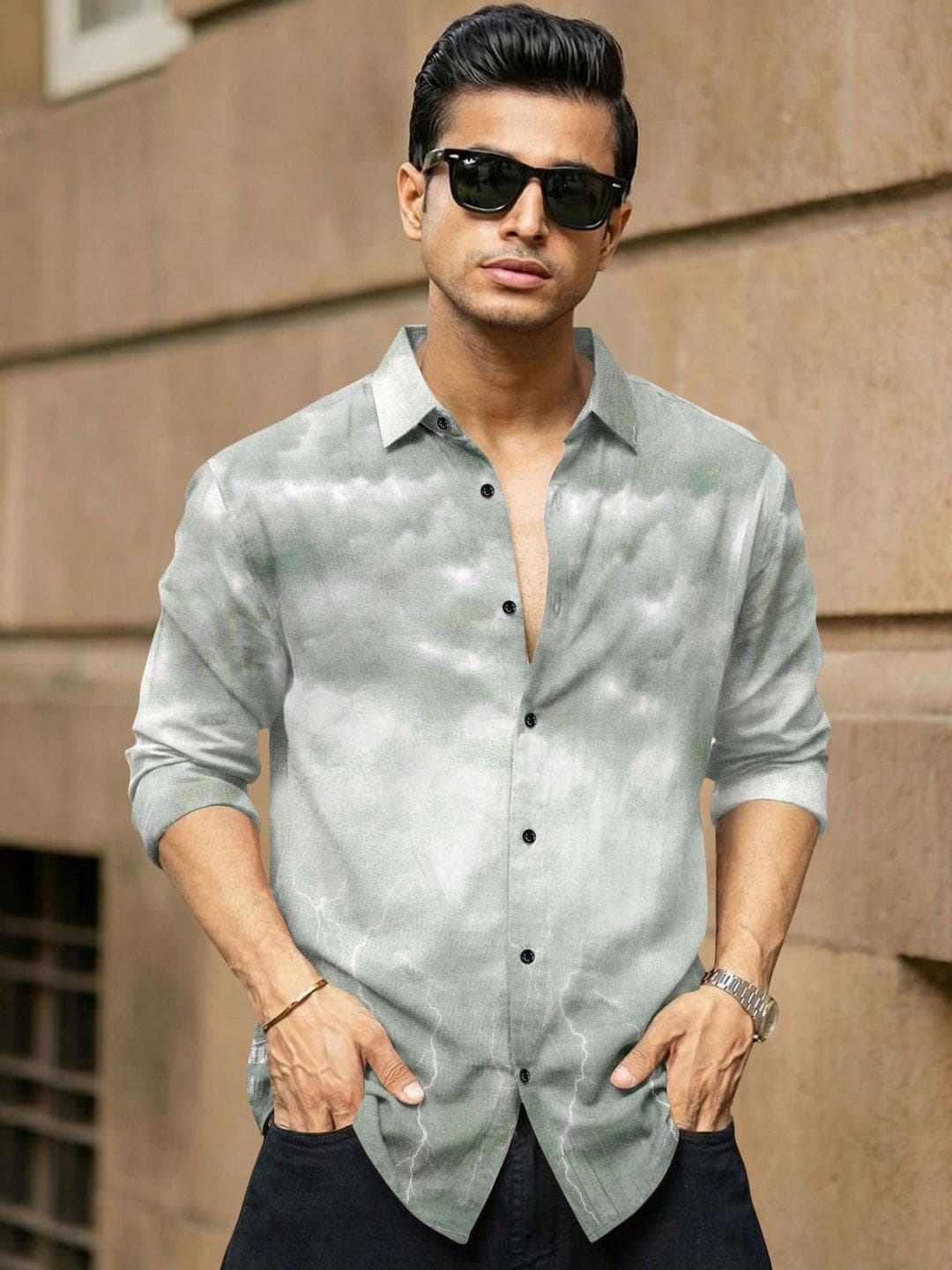 SANBROS Men Cotton Printed Shirts