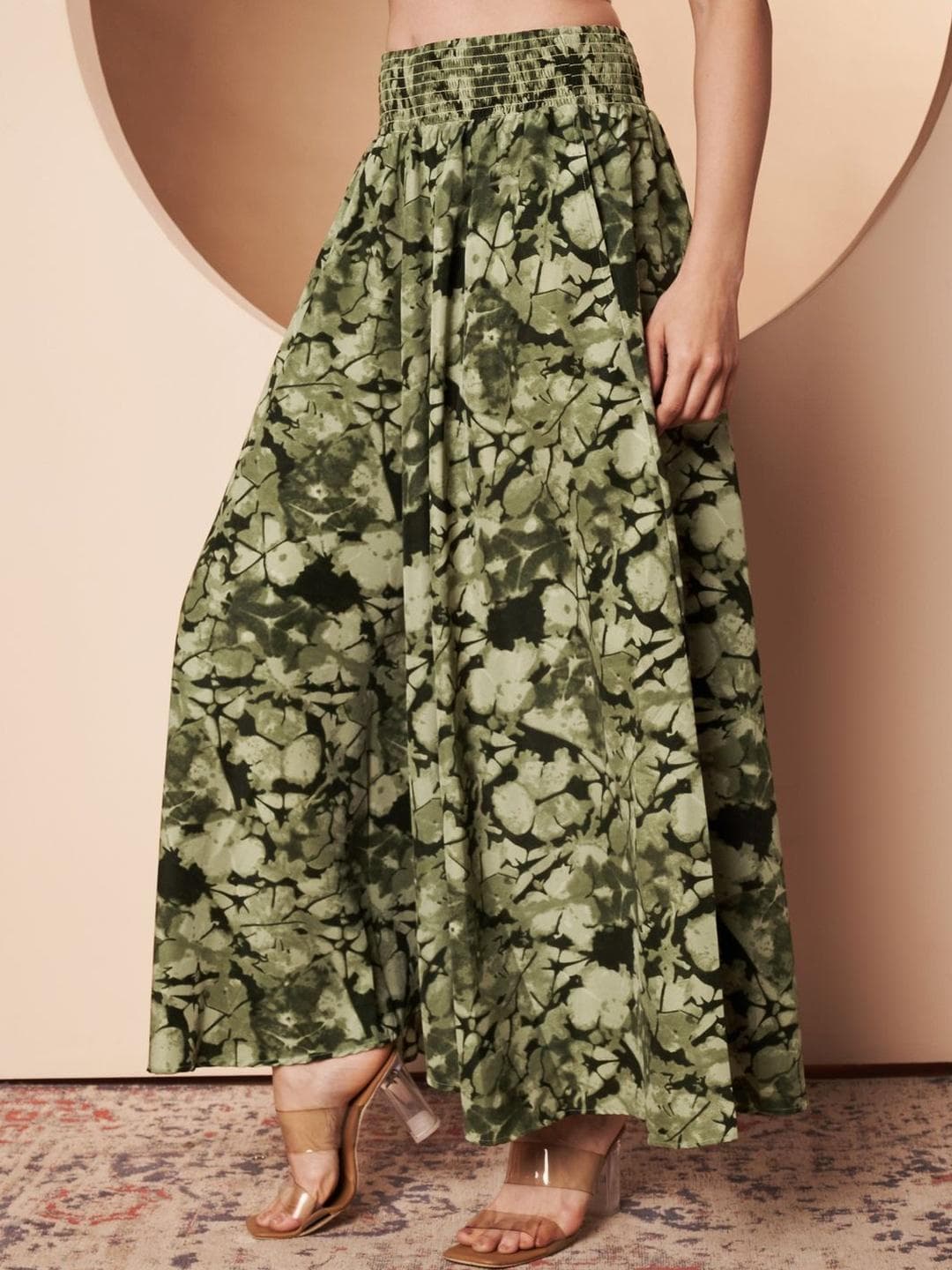 ZWERLON Women Printed Flared Palazzos