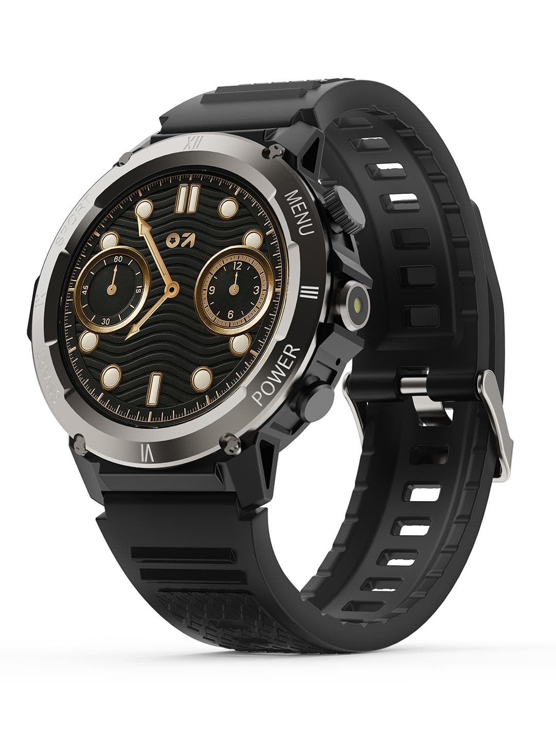 GOBOULT Tuff Hawk Smartwatch with 1.39 HD Display, Working Crown & Quick Access Torch
