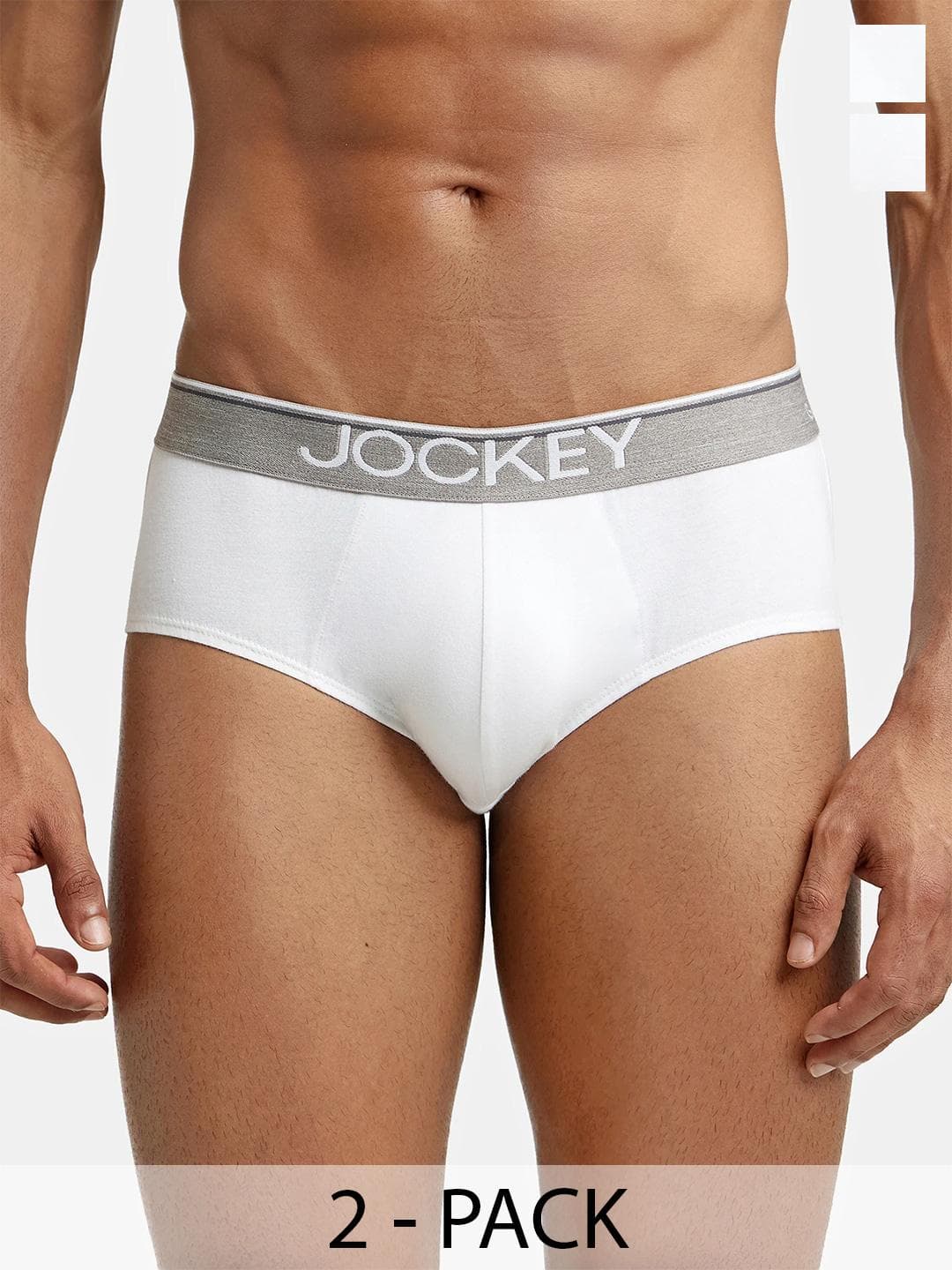Buy Jockey MODERN CLASSIC Men Pack Of 2 White Briefs 8037 - - Apparel for Men