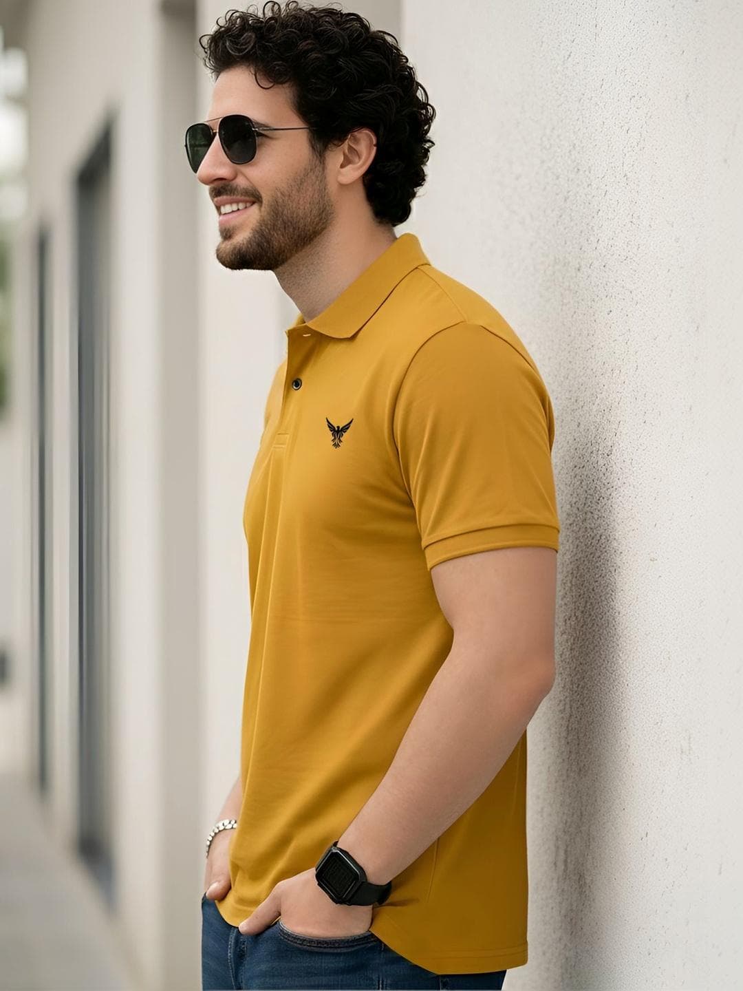 THE BEETEL HOUSE Men Brand Logo Polo Collar T-shirt