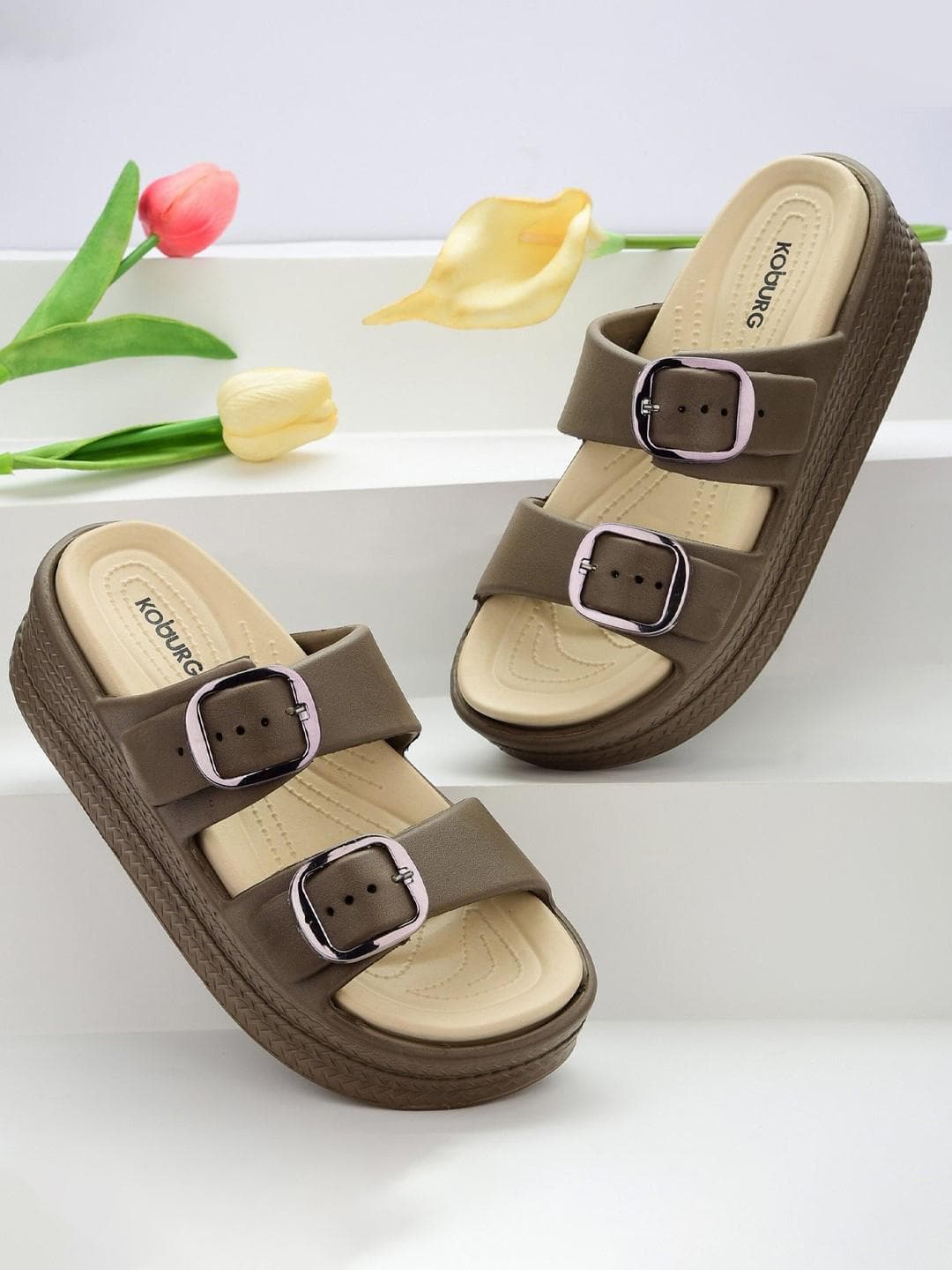 Koburg Flatform Sandals with Buckles