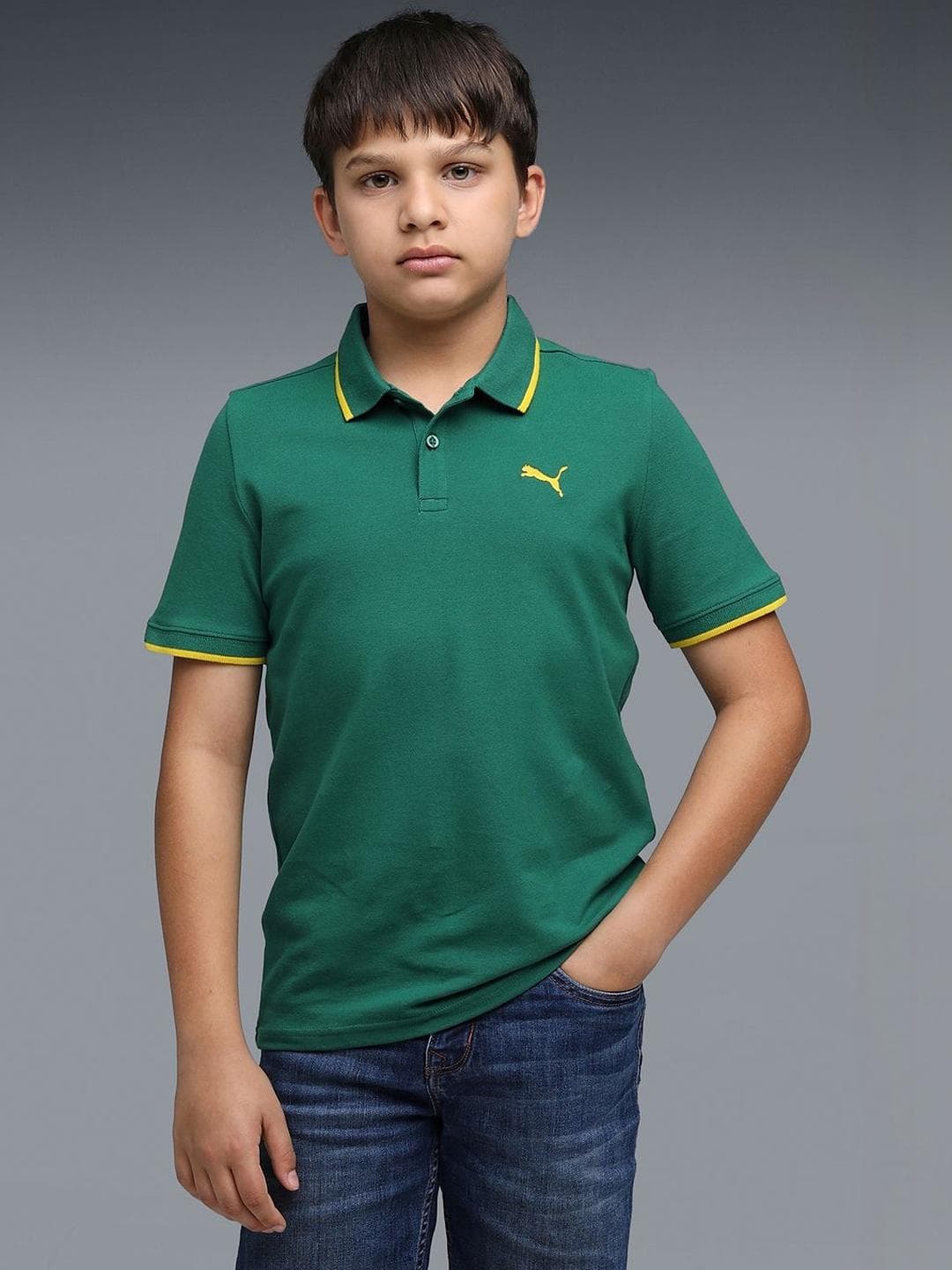 Puma Essentials Boys' Collar Tipping Polo T-shirt