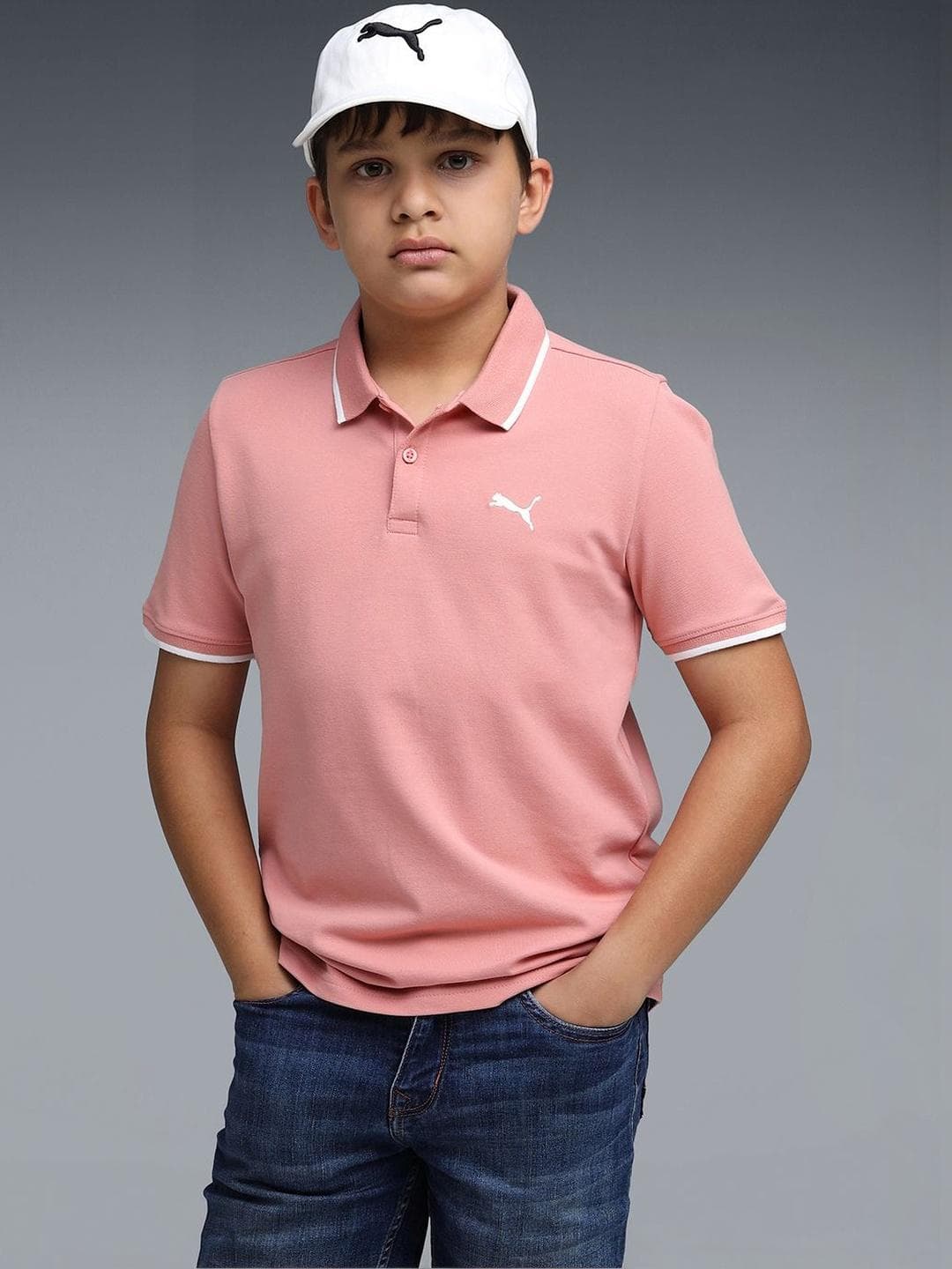 Puma Essentials Boys' Collar Tipping Polo T-shirt