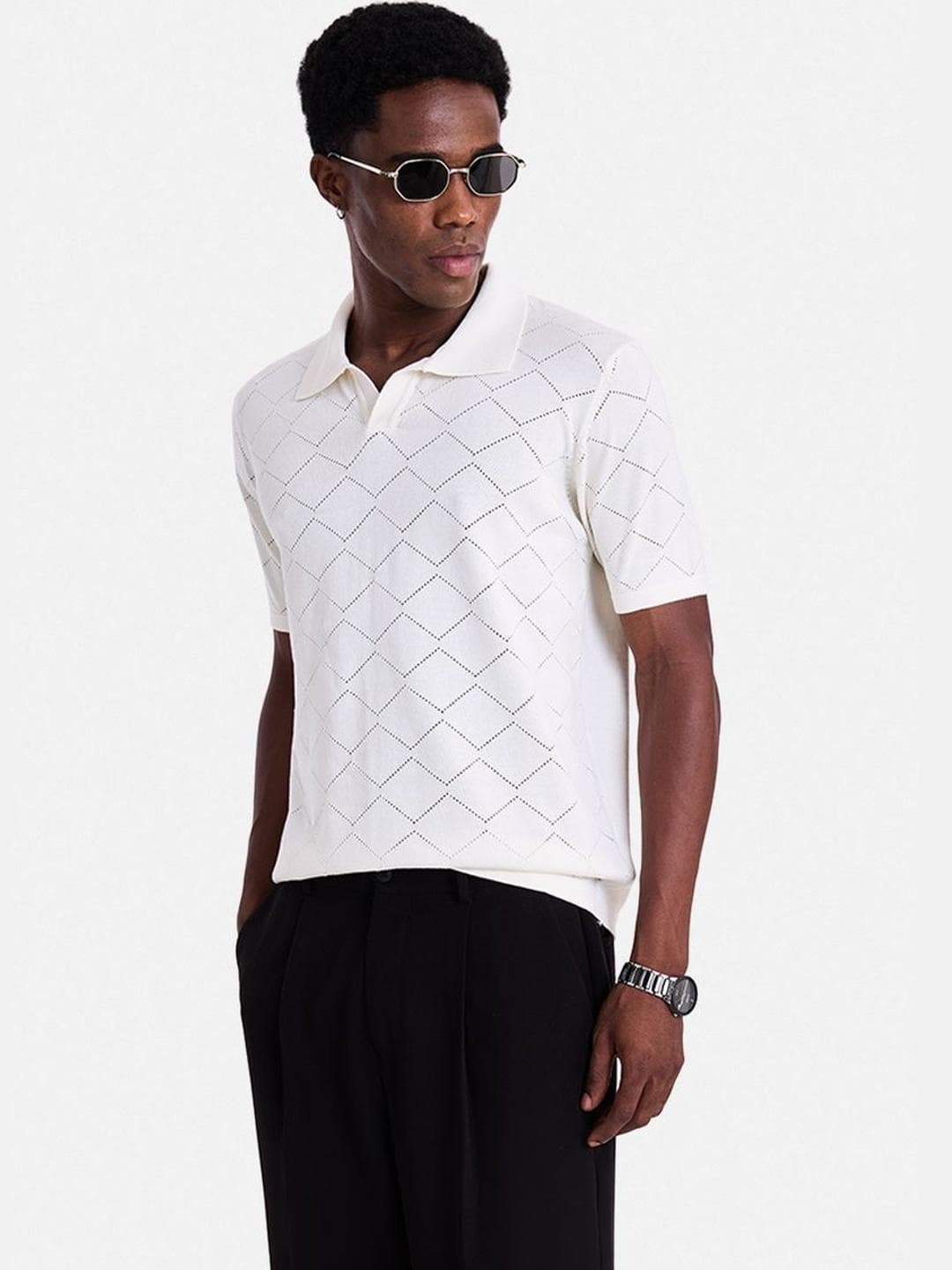 Snitch Men Printed Polo Collar Pockets T-shirt