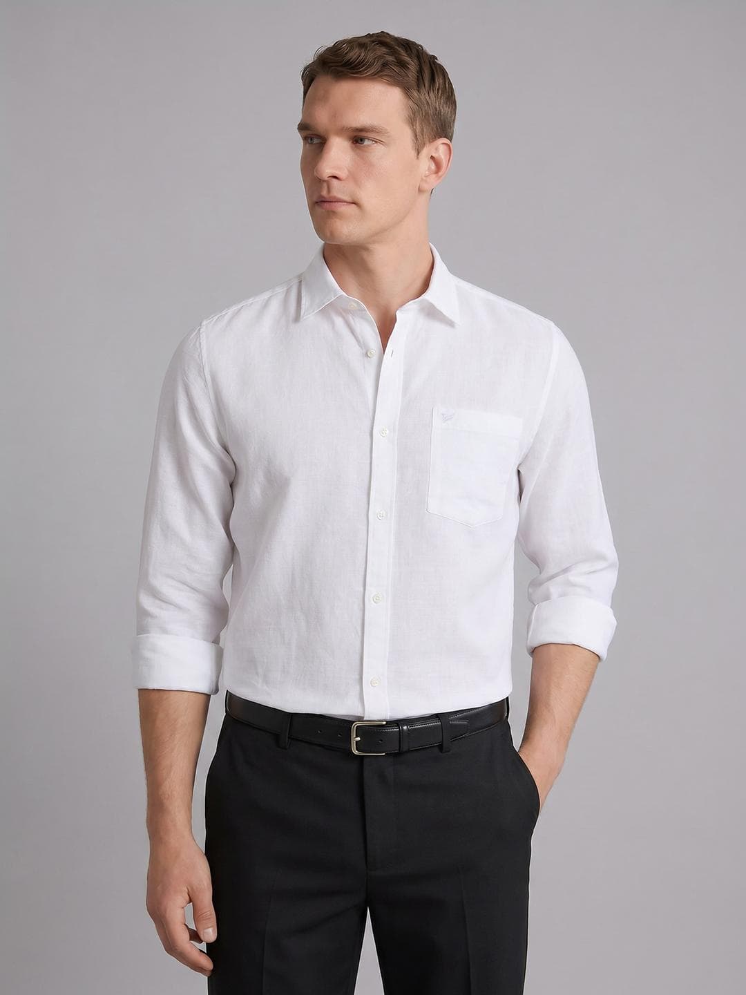 Blackberrys Cotton Linen Formal Shirt