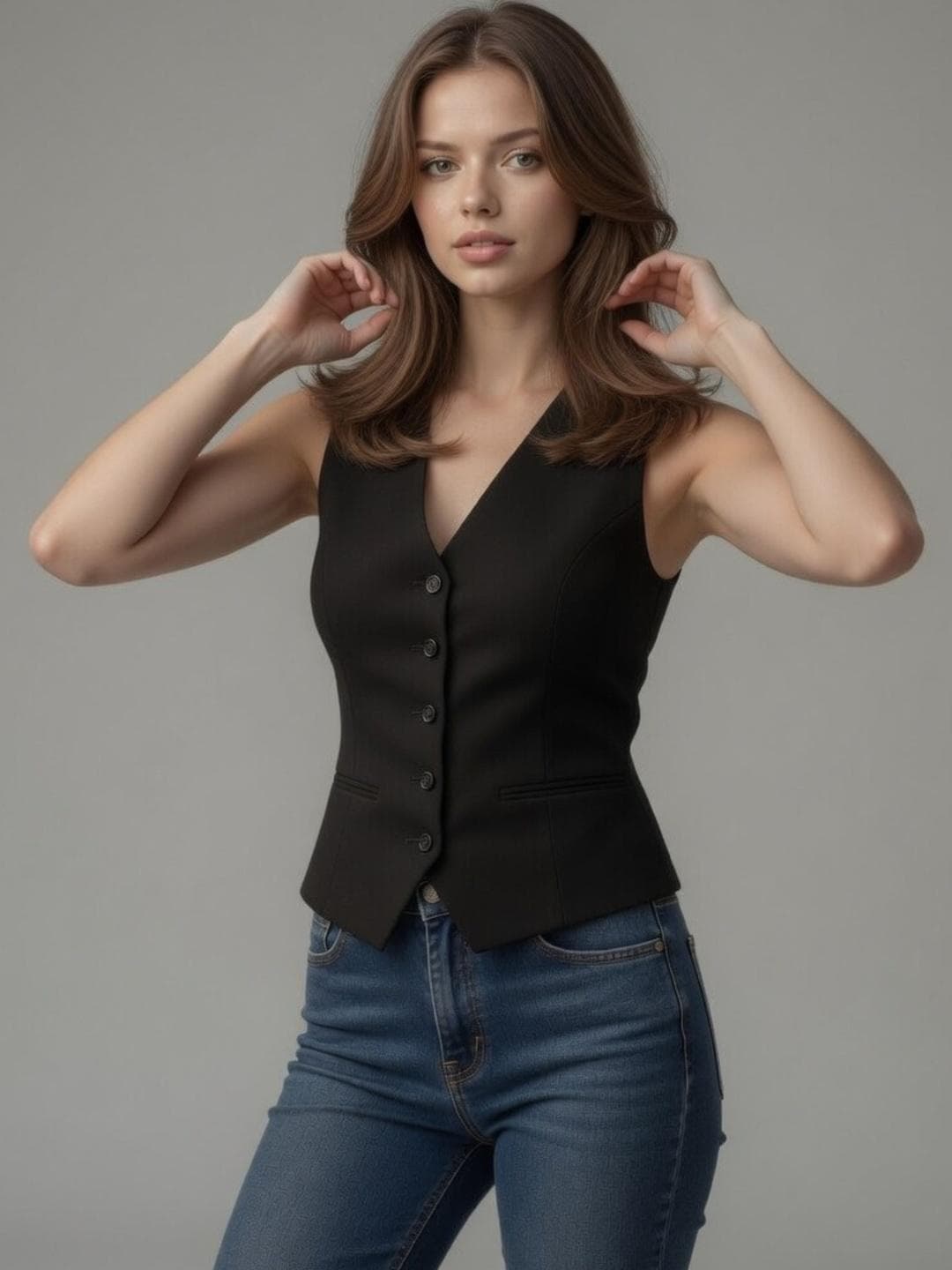 The Roadster Lifestyle Co Sleeveless Slim Fit Waistcoat Top