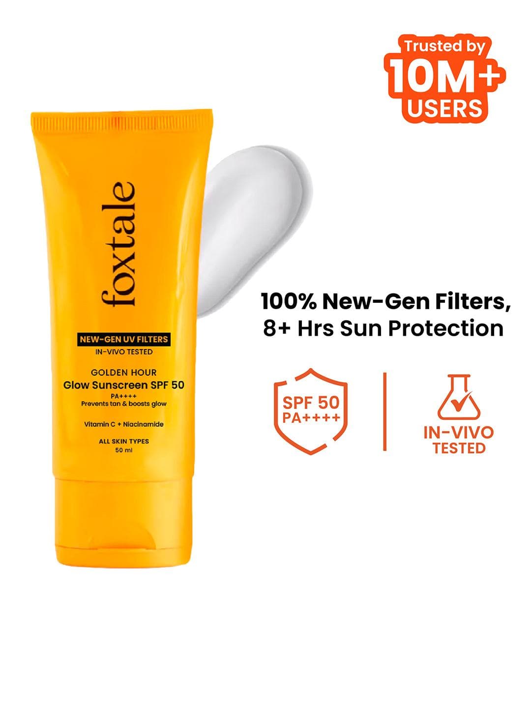 Buy FoxTale Glow Sunscreen With Vitamin C & Niacinamide SPF 50 PA++++ In Vivo Tested 50ml - - Personal Care for Unisex