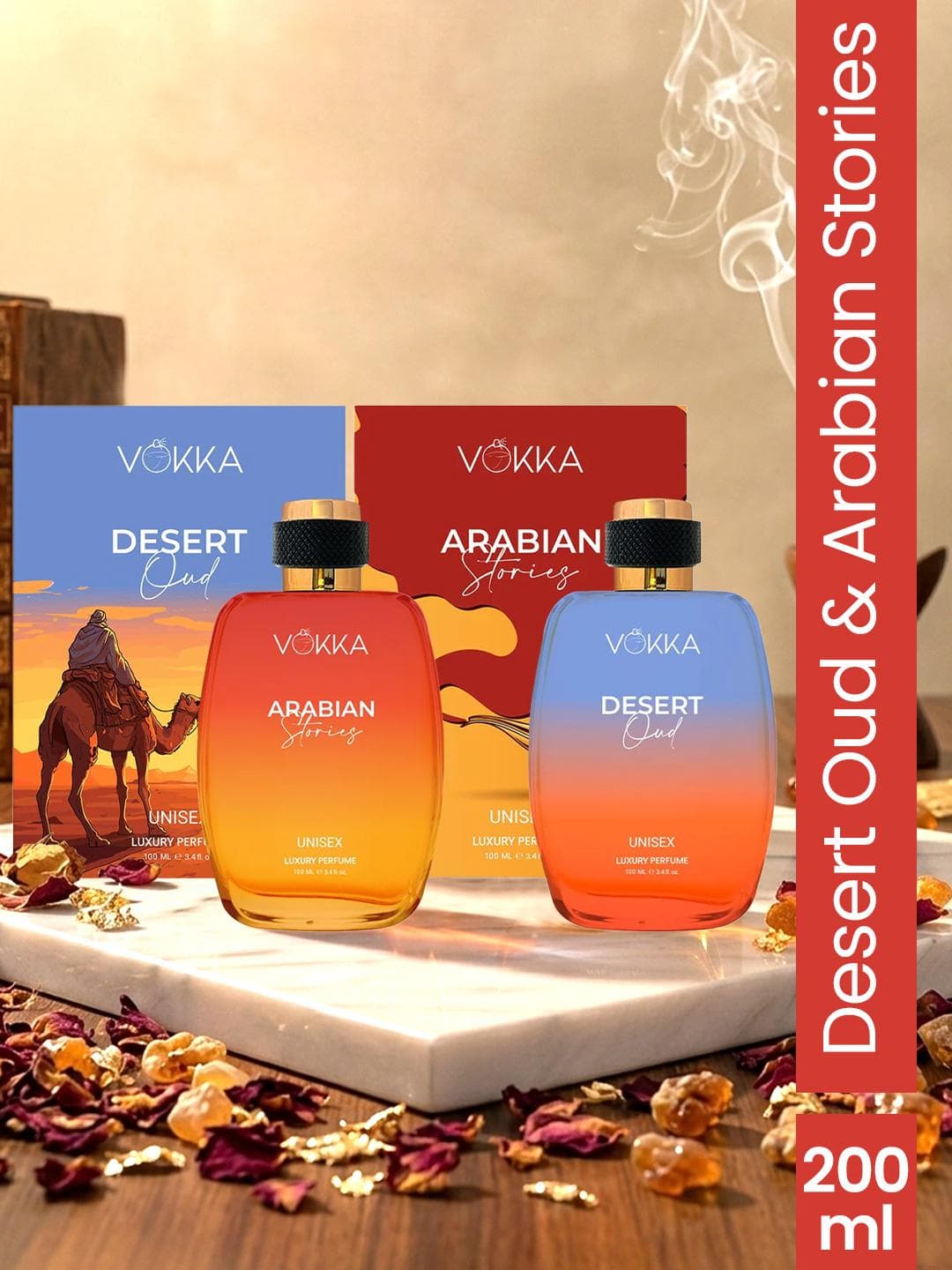 Buy VOKKA Set Of 2 Desert Oud & Arabian Stories Perfume 100ml Each - - Personal Care for Unisex