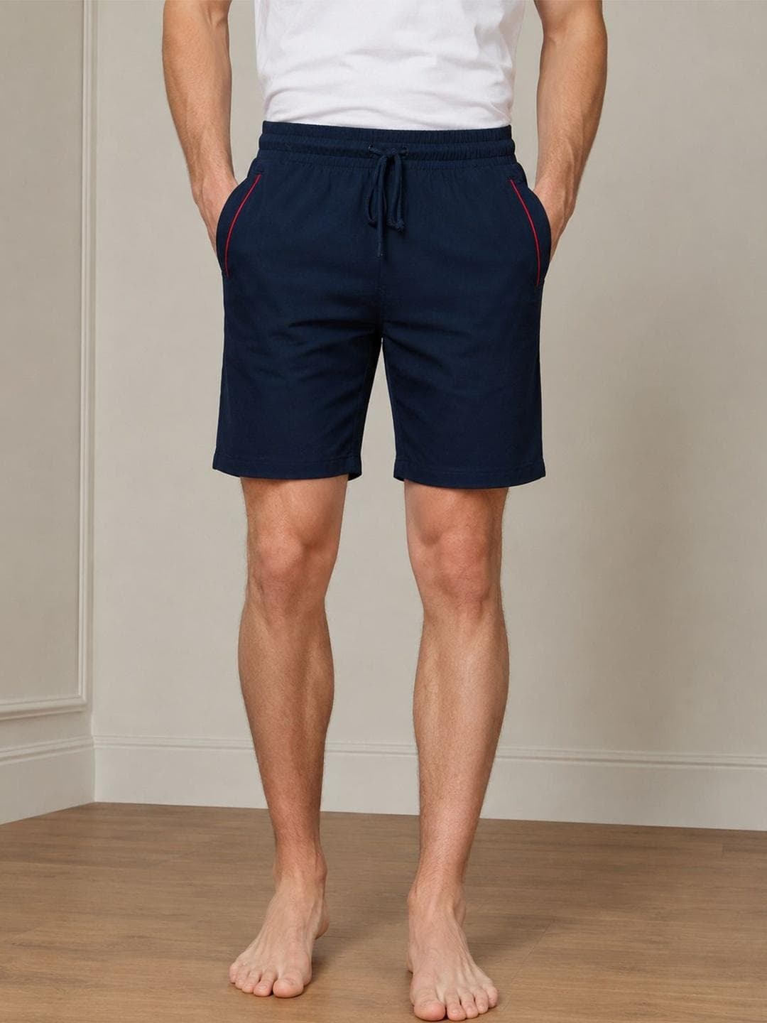 Buy The Roadster Lifestyle Co Cotton Mid Rise Lounge Shorts With Side Pocket - - Apparel for Men
