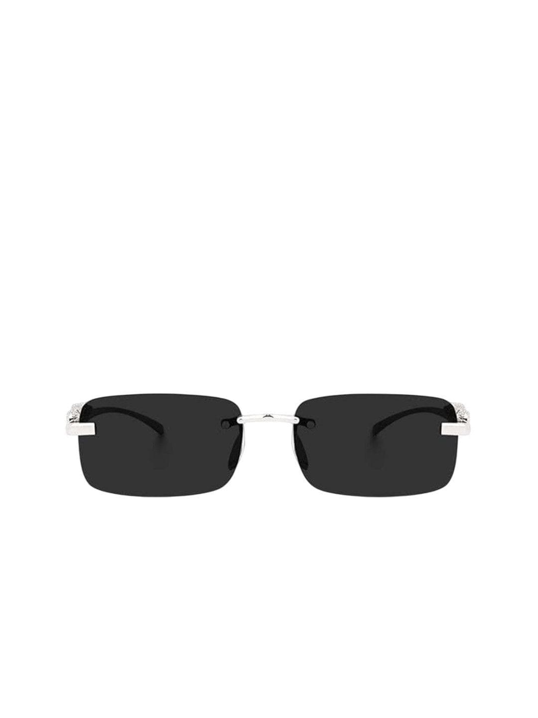 SPADEACES Men Square Sunglasses with UV Protected Lens SP Karan Silver Black