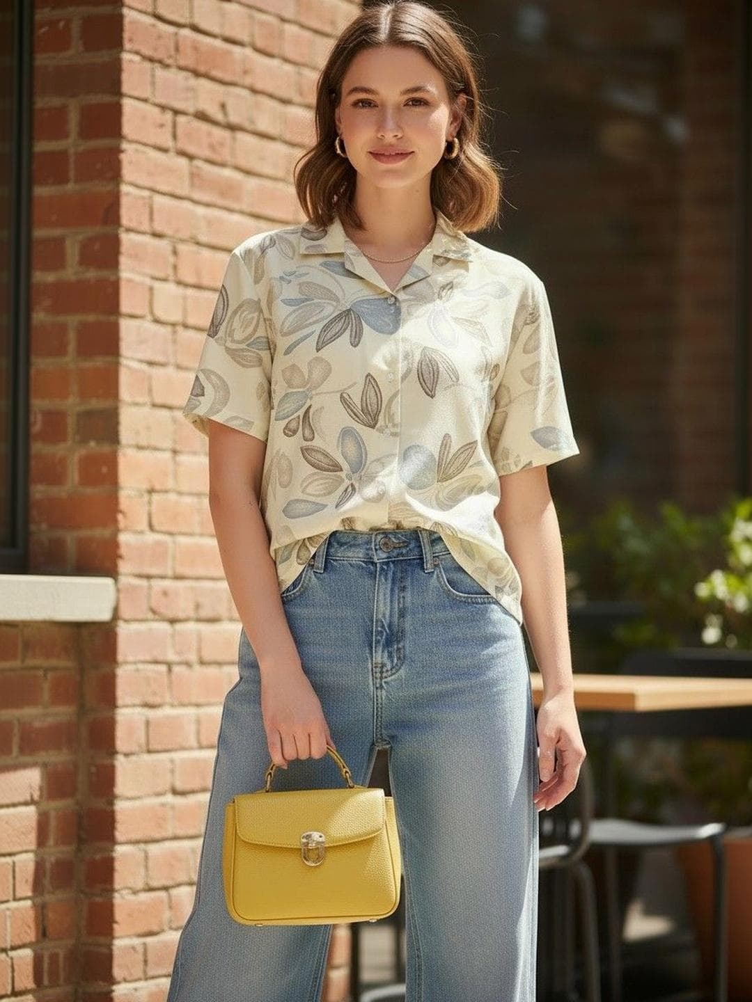 FUBACK Women Standard Floral Printed Casual Shirt