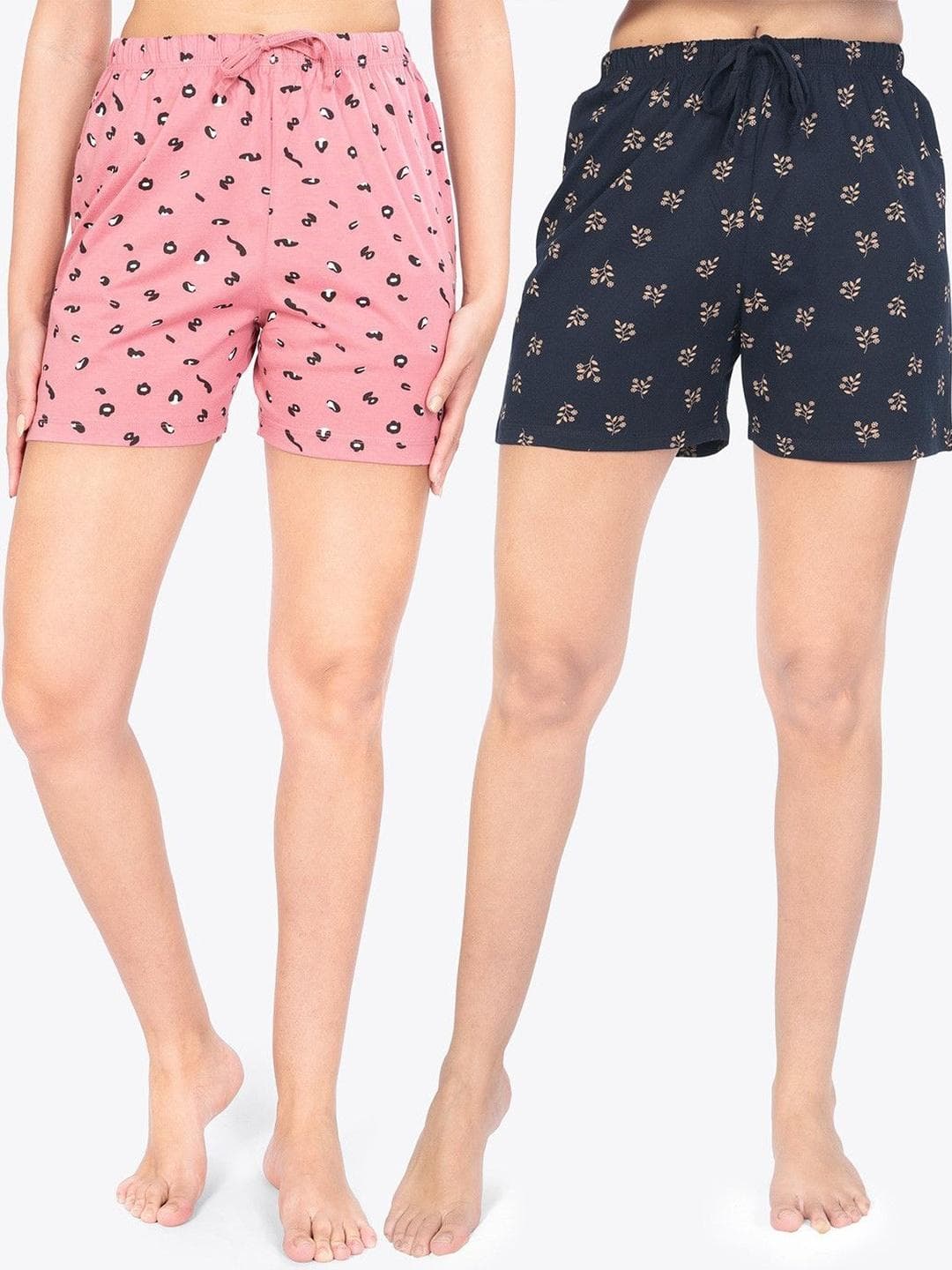 Buy Ariel Women Pack Of 2 Printed Cotton Lounge Shorts - - Apparel for Women
