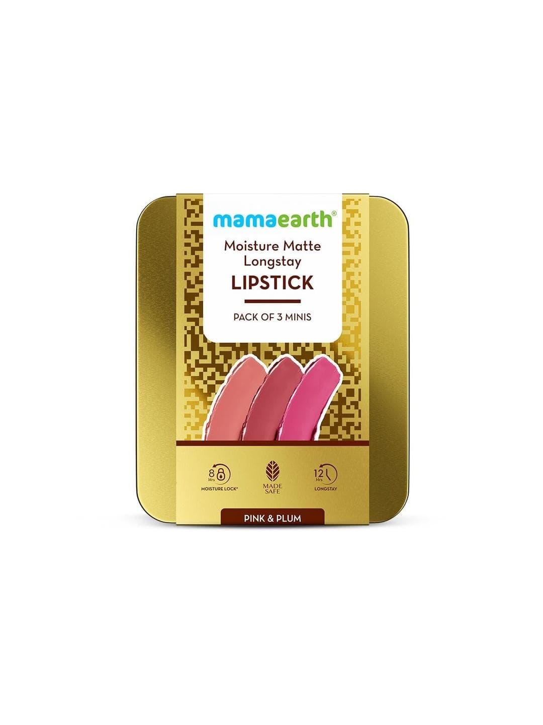 Buy Mamaearth Set Of 3 Moisture Matte Long Stay Lipstick Pink & Plum 2.1 G Each - - Personal Care for Unisex