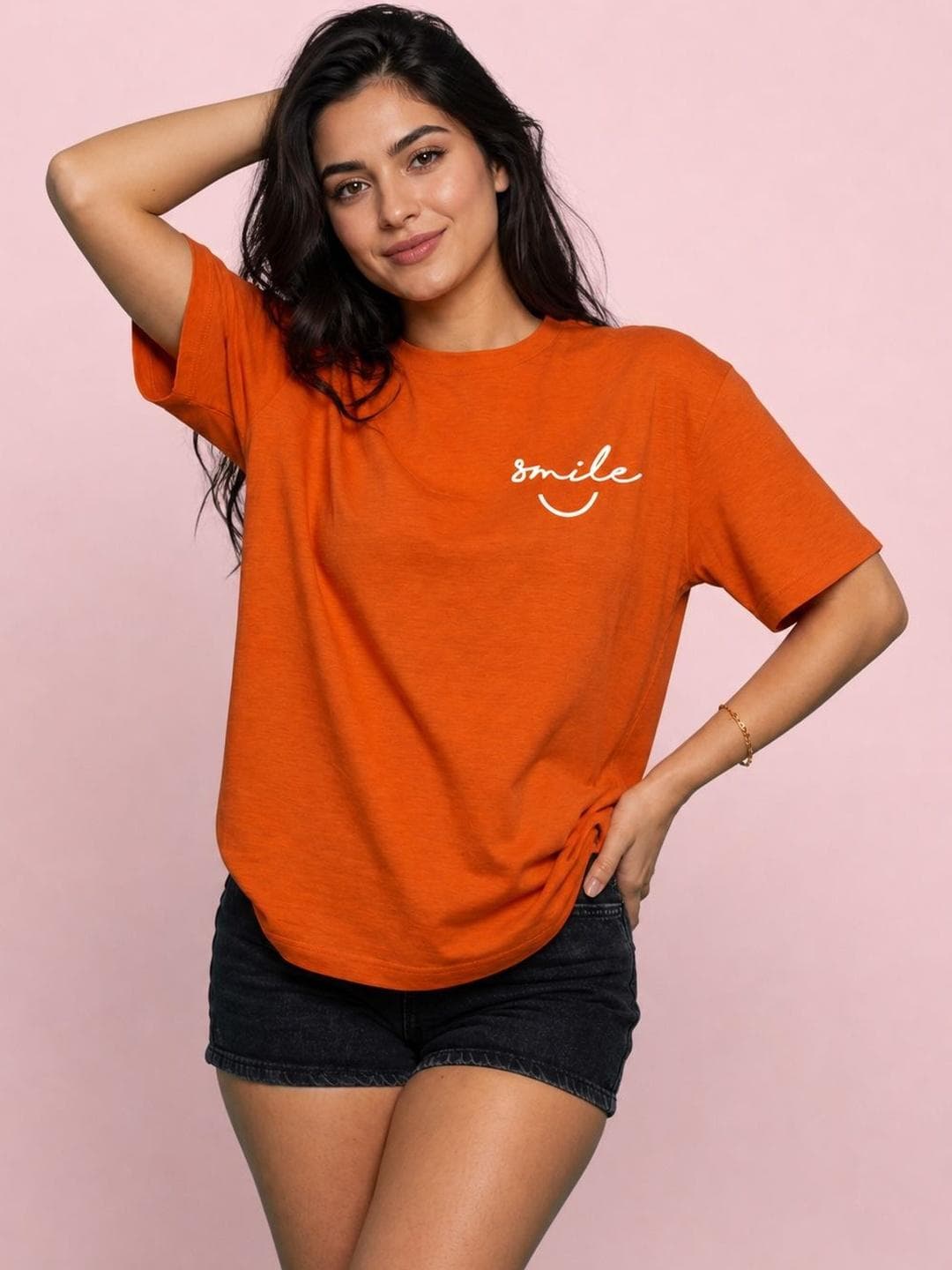 The Roadster Lifestyle Co Printed Pure Cotton Round Neck Oversized Tshirt