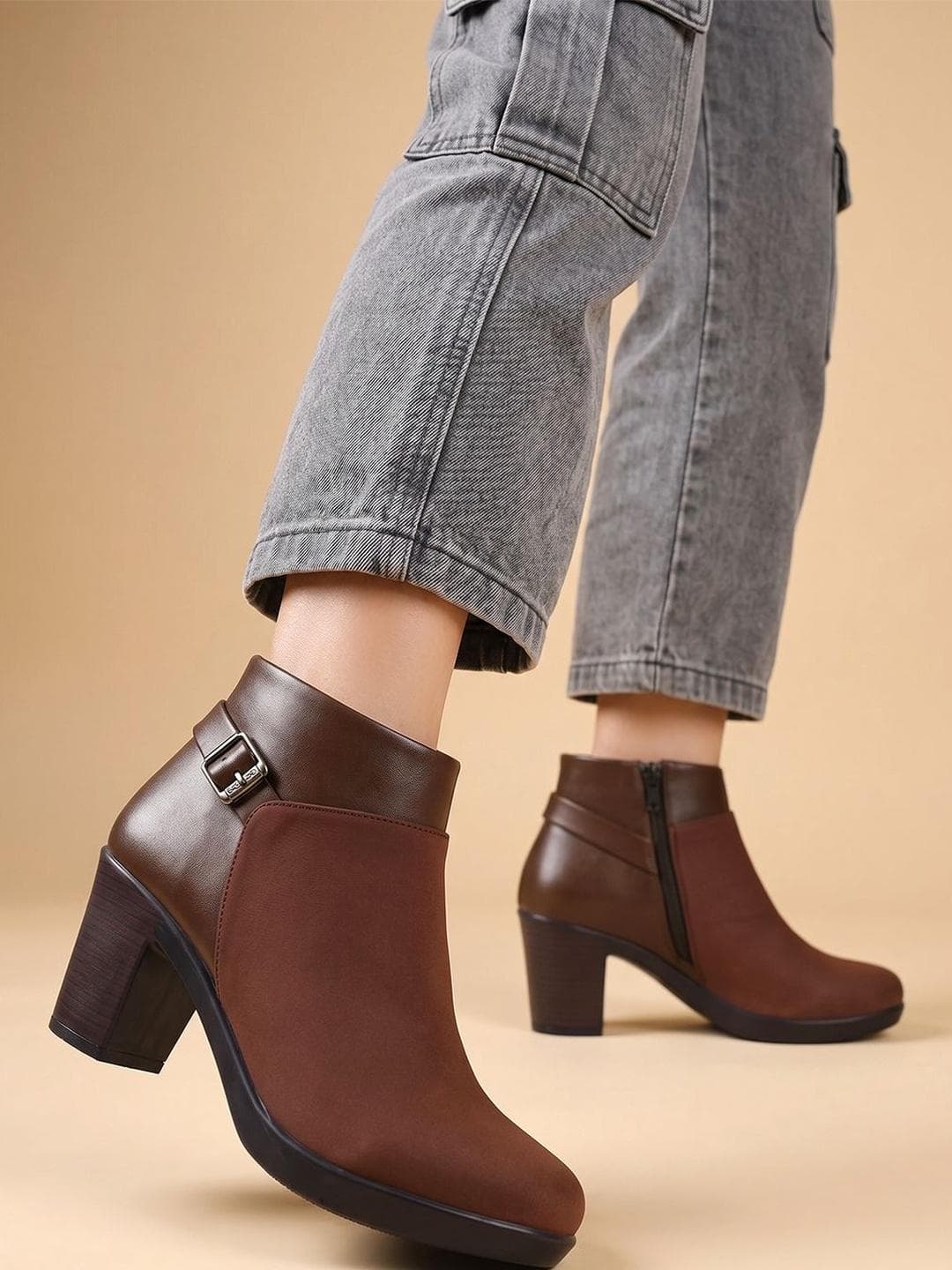 Buy Stylestry Women Casual Block Heeled Monk Boots - - Footwear for Women