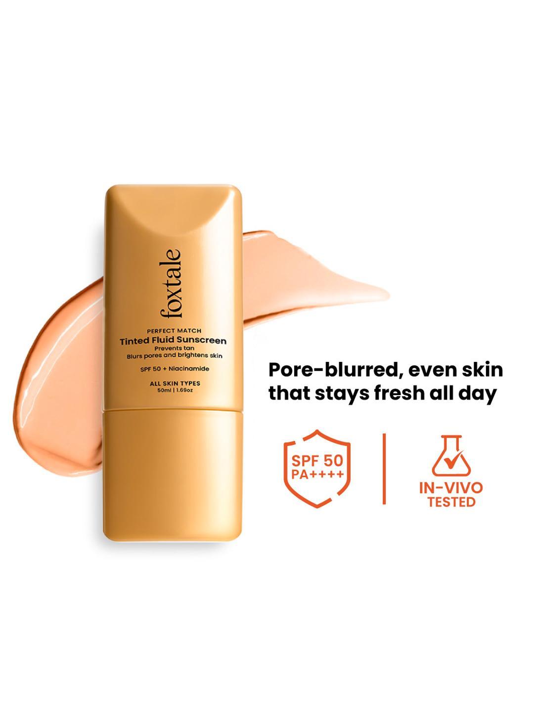 Buy FoxTale Tinted Sunscreen SPF50 PA++++ To Blur Pores & Non Oily Glow 50ml Caramel - - Personal Care for Unisex