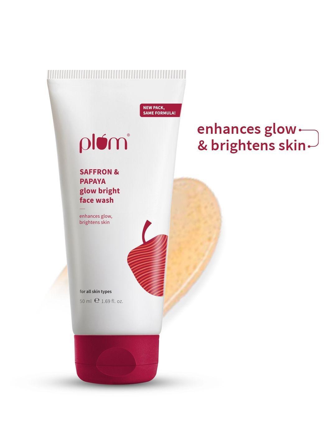 Buy Plum Saffron & Papaya Glow Bright Face Wash 50 Ml - - Personal Care for Unisex