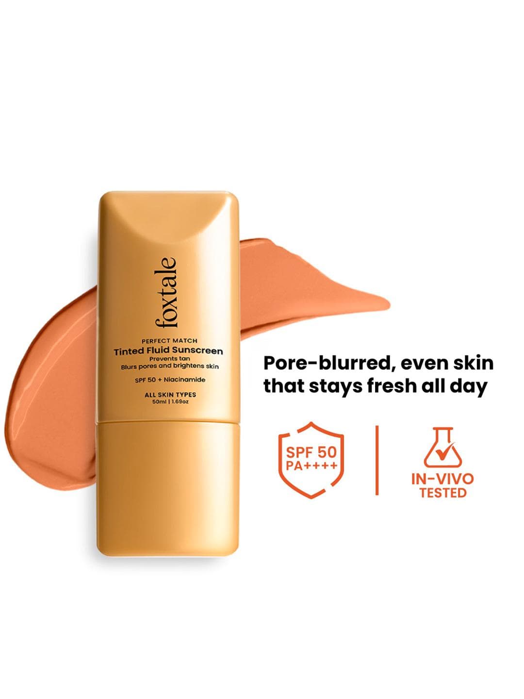 Buy FoxTale Tinted Sunscreen SPF50 PA++++ To Blur Pores & Non Oily Glow 50 Ml Mocha - - Personal Care for Unisex