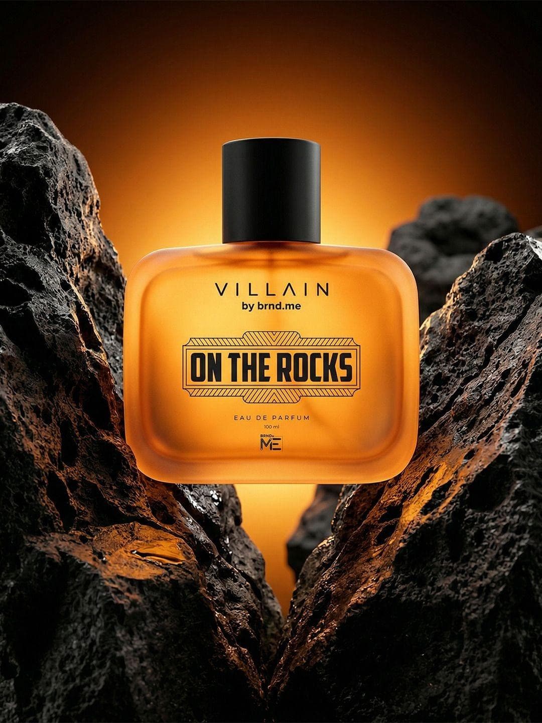 VILLAIN Men On The Rocks Perfume EDP with Citrus & Amber for Fresh Scent - 100 ml
