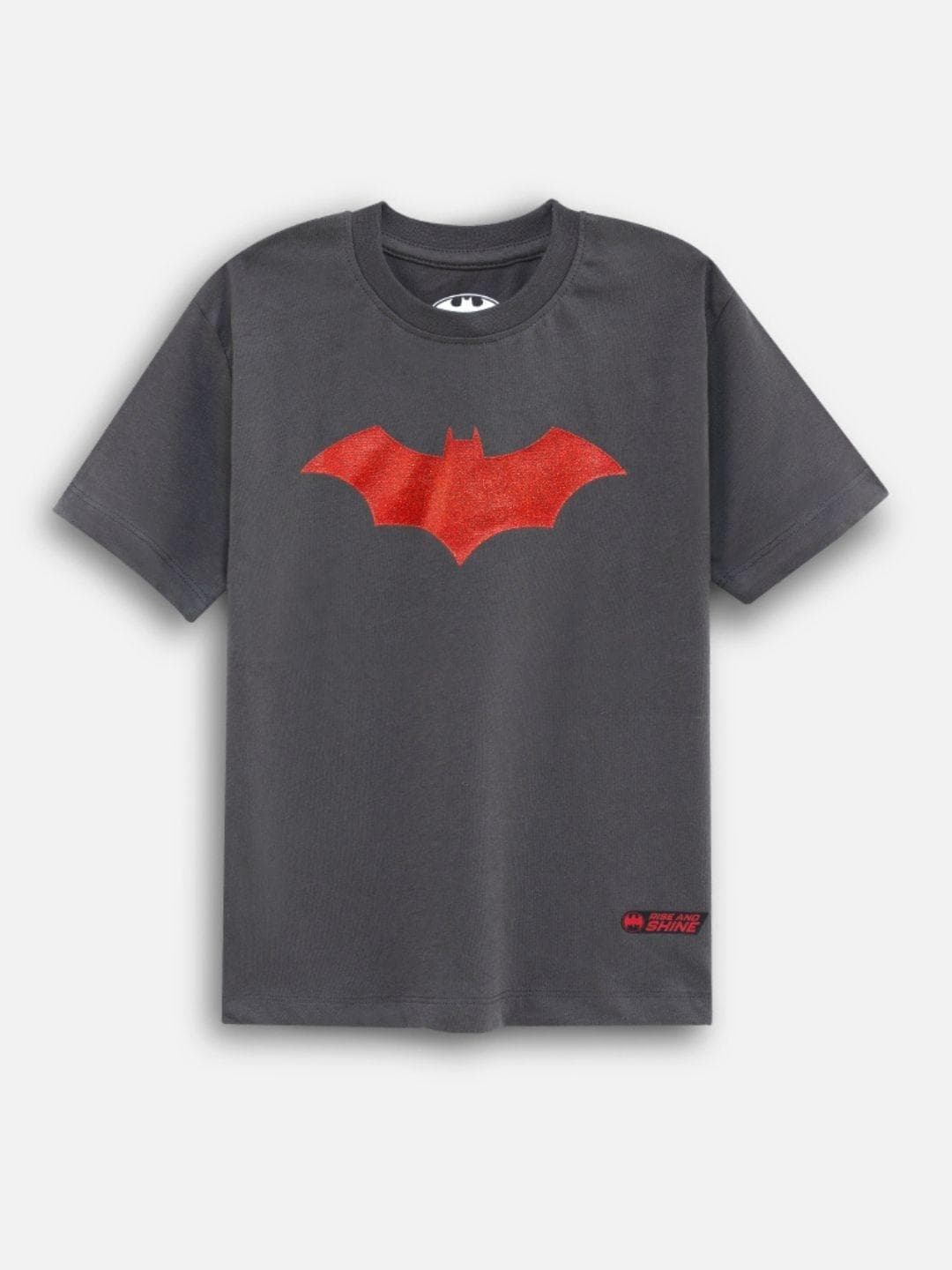 Nap Chief Kids DC Comics Batman Logo Printed Round Neck T-shirt