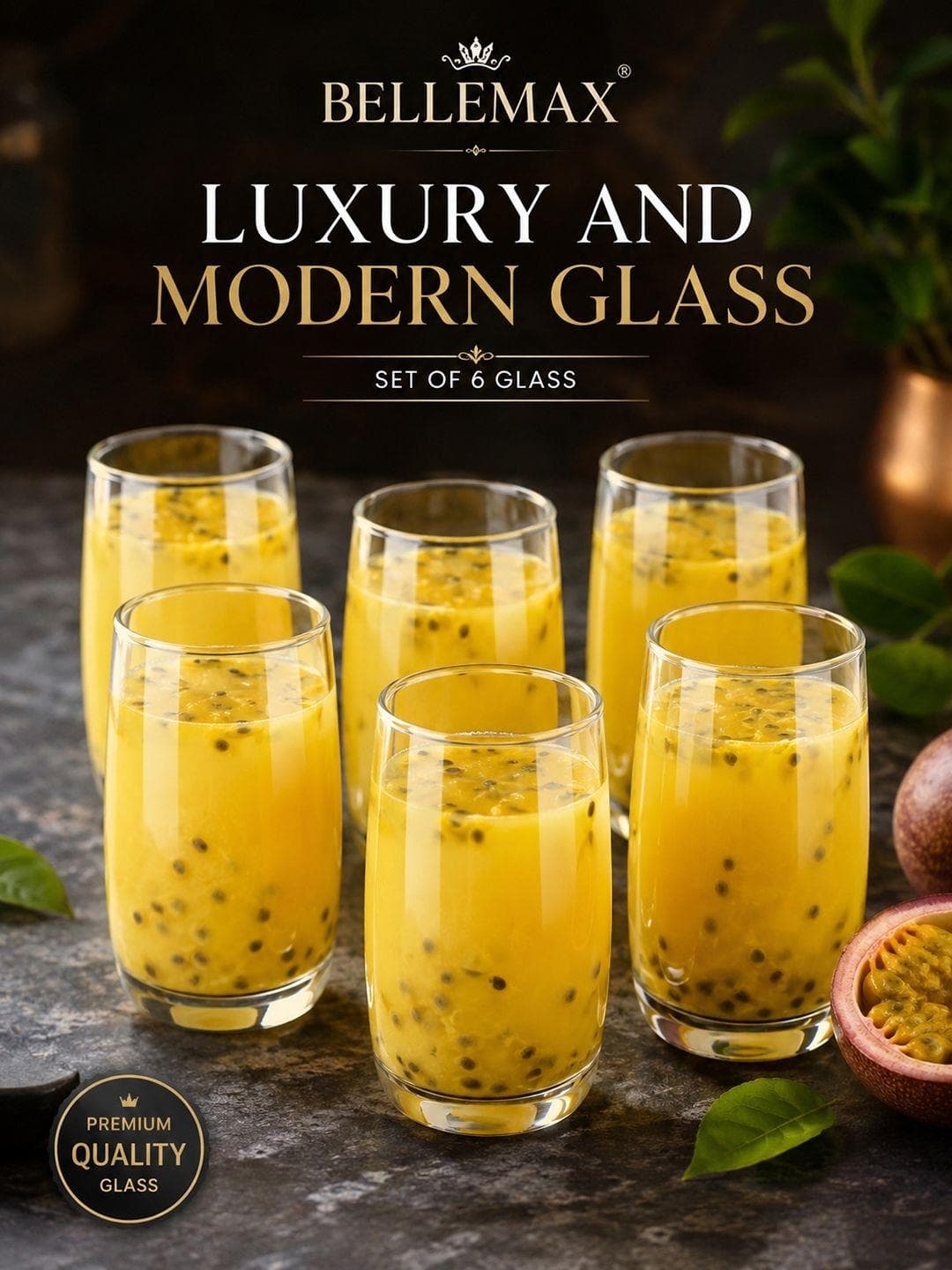 Buy Bellemax Transparent 6 Glass Water Glass - - Home for Unisex