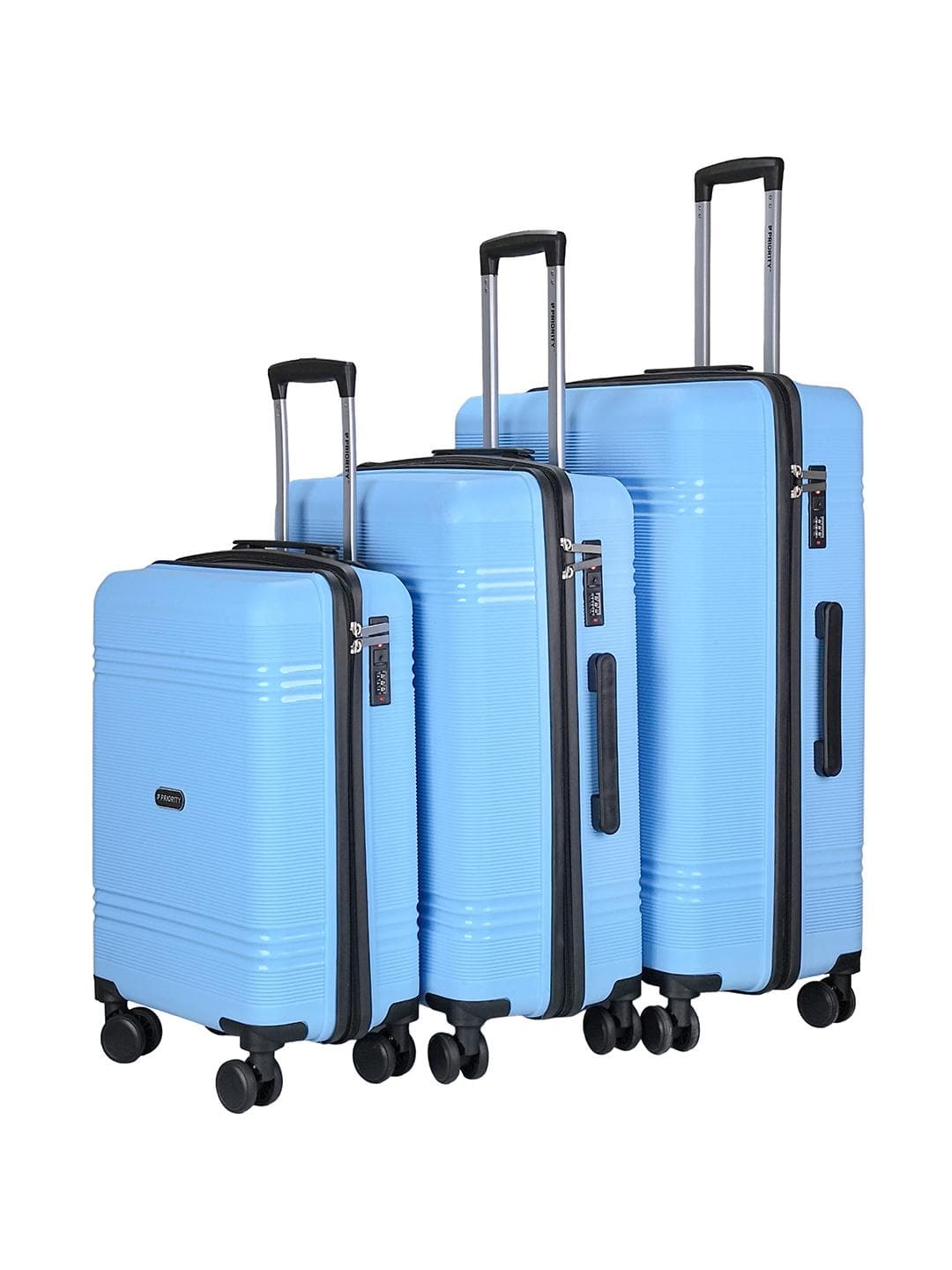 Buy Priority Set Of 3 360 Degree Rotation Hard Sided Trolley Bags - - Accessories for Unisex