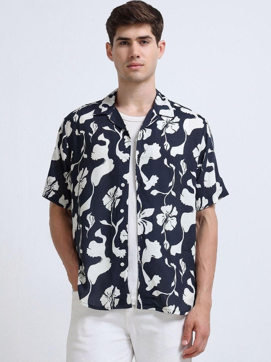 StitchX Men Floral Printed Resort Shirt