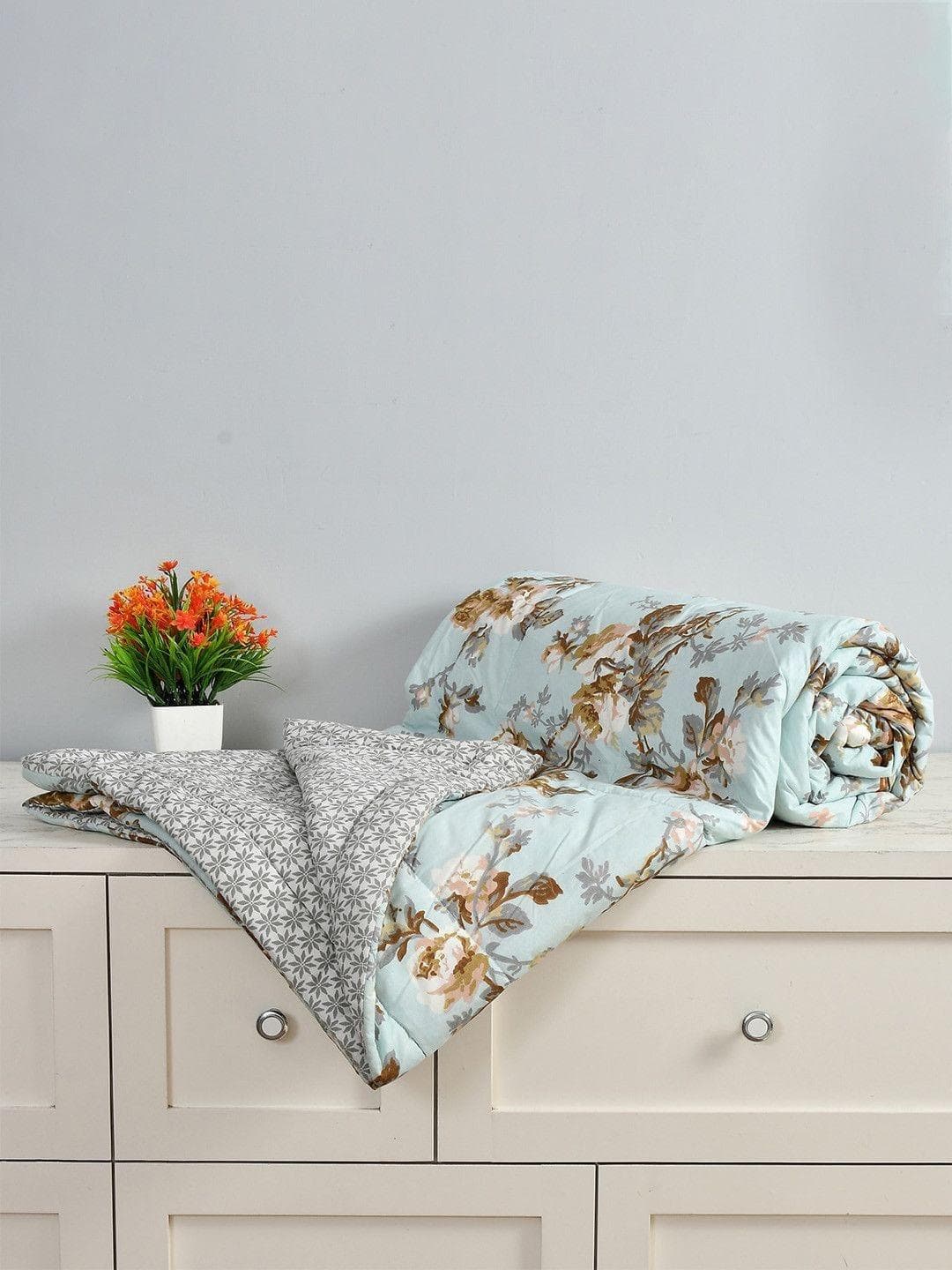 Buy Florida Unisex Blue 150 GSM Microfiber All Season Reversible Double Queen Bed Comforter - - Home for Unisex