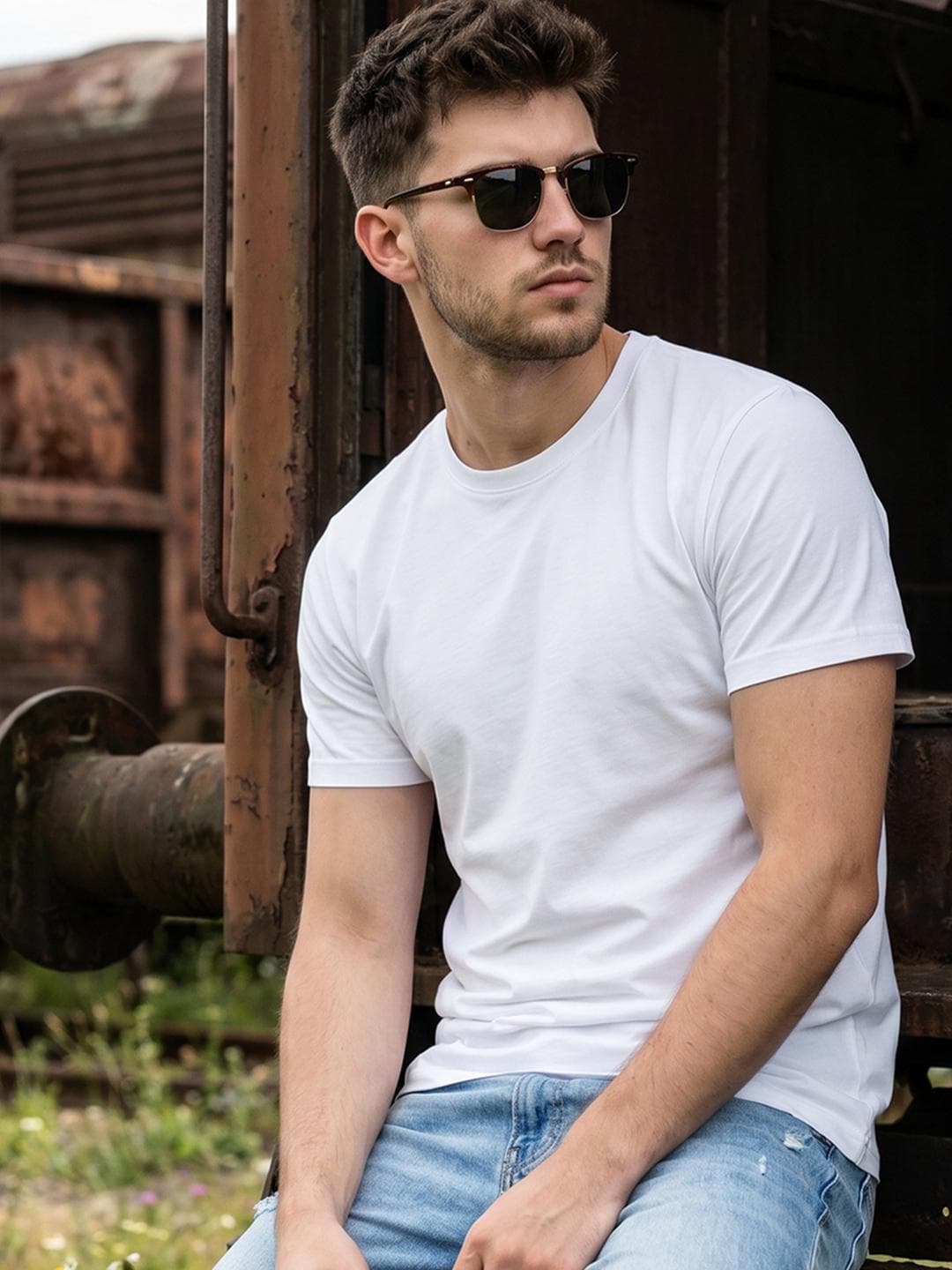 Bewakoof Men White Pure Cotton T-shirt