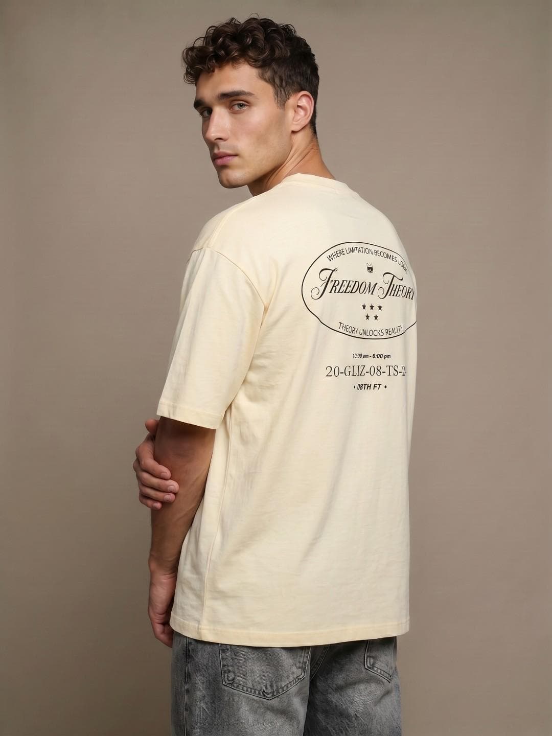 Freedom Theory Typography Oversized Fit T-shirt