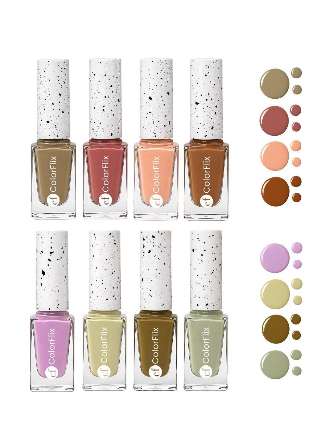 Buy COLORFLIX Set Of 8 Long Stay, High Shine Nail Polish 4 Ml Each - - Personal Care for Women