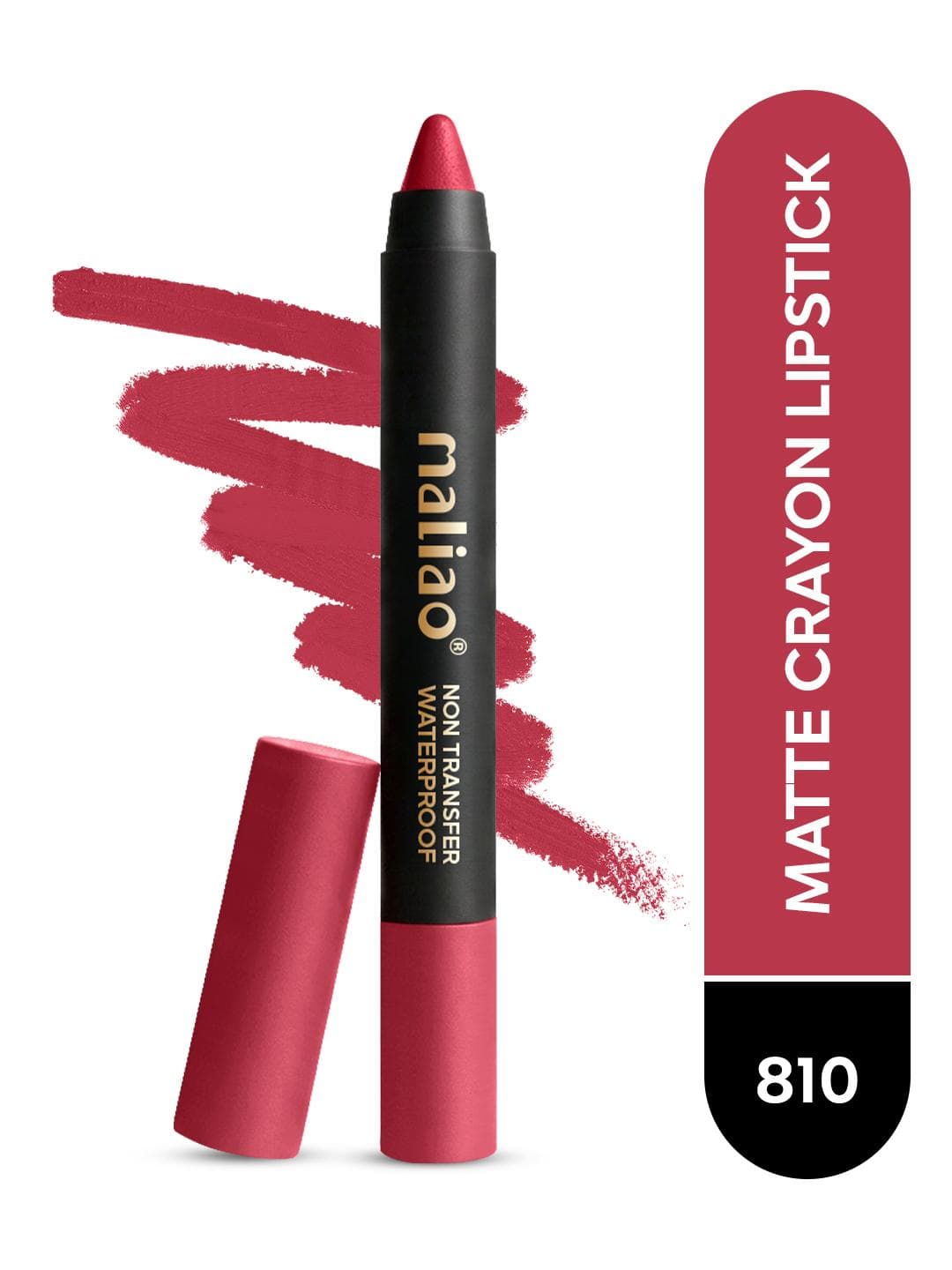 Maliao PoutPlay Non Transfer & Waterproof Crayon Lipstick - Ruby Woo 810