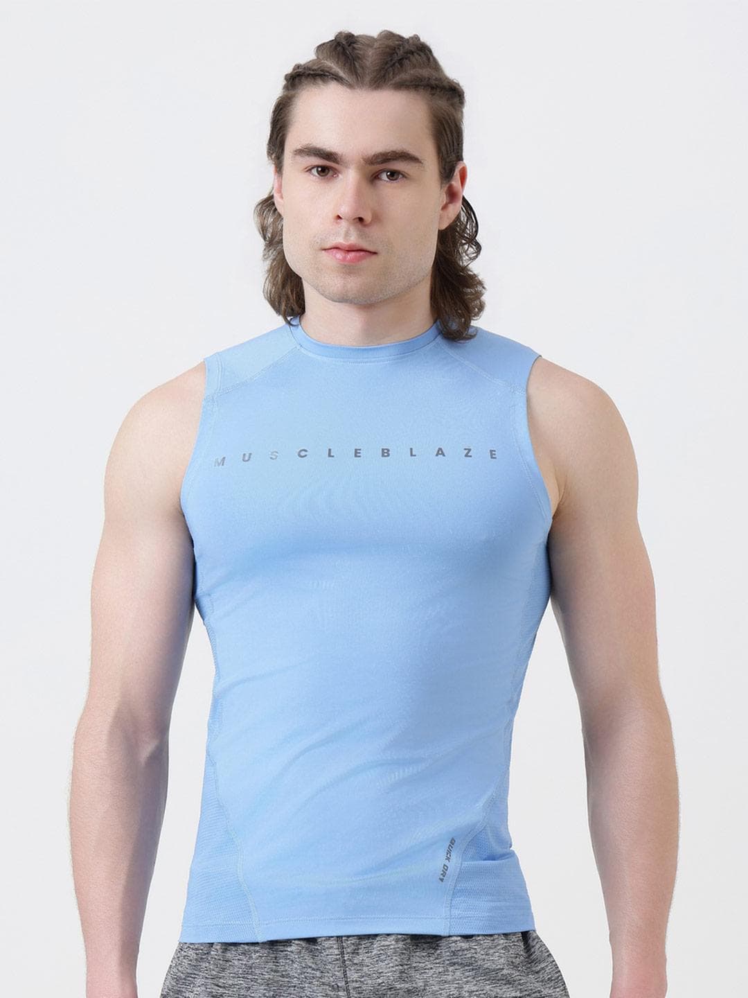 MuscleBlaze Unisex Brand Logo Printed Round Neck Compression T-shirt