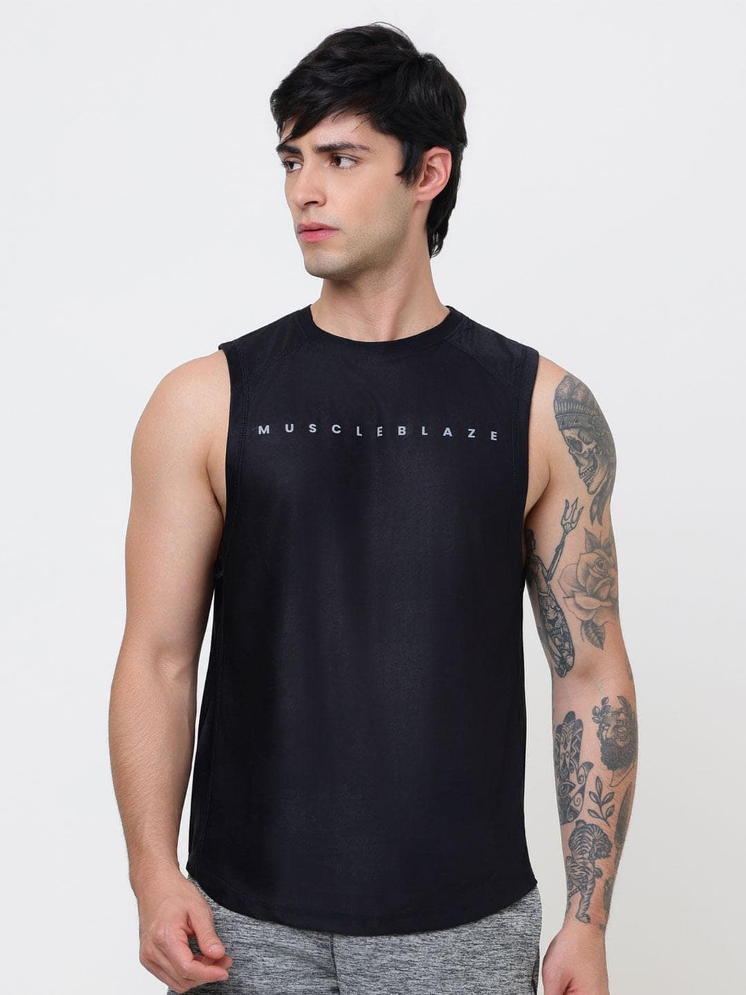 MuscleBlaze Unisex Brand Logo Printed Round Neck Compression T-shirt