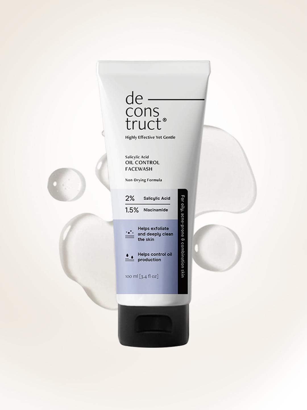 Buy Deconstruct Salicylic Acid Oil Control Non Drying Face Wash With Niacinamide 100 Ml - - Personal Care for Unisex