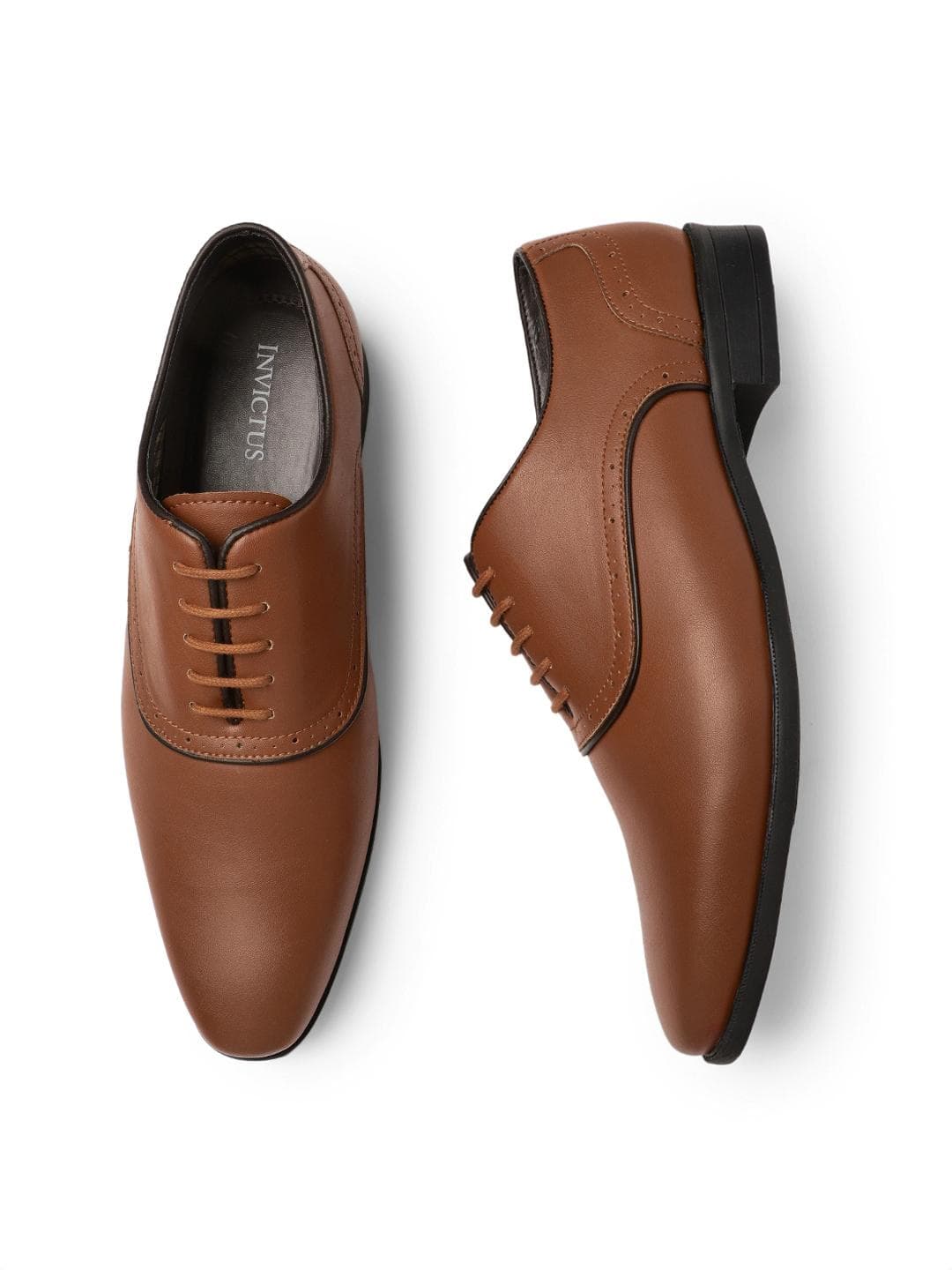 INVICTUS Men Brown Formal Oxfords