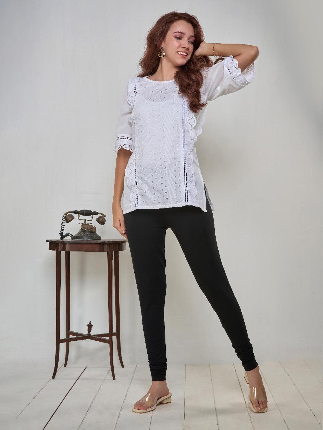 LYRA Women Black Solid Churidar Length Leggings
