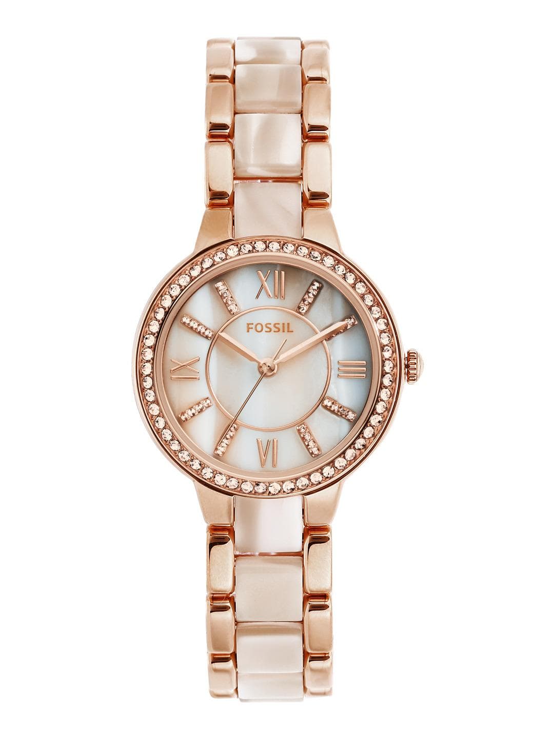 Buy Fossil Women Cream Coloured Mother Of Pearl Dial & Multicoloured Bracelet Style Straps Analogue Watch - - Accessories for Women