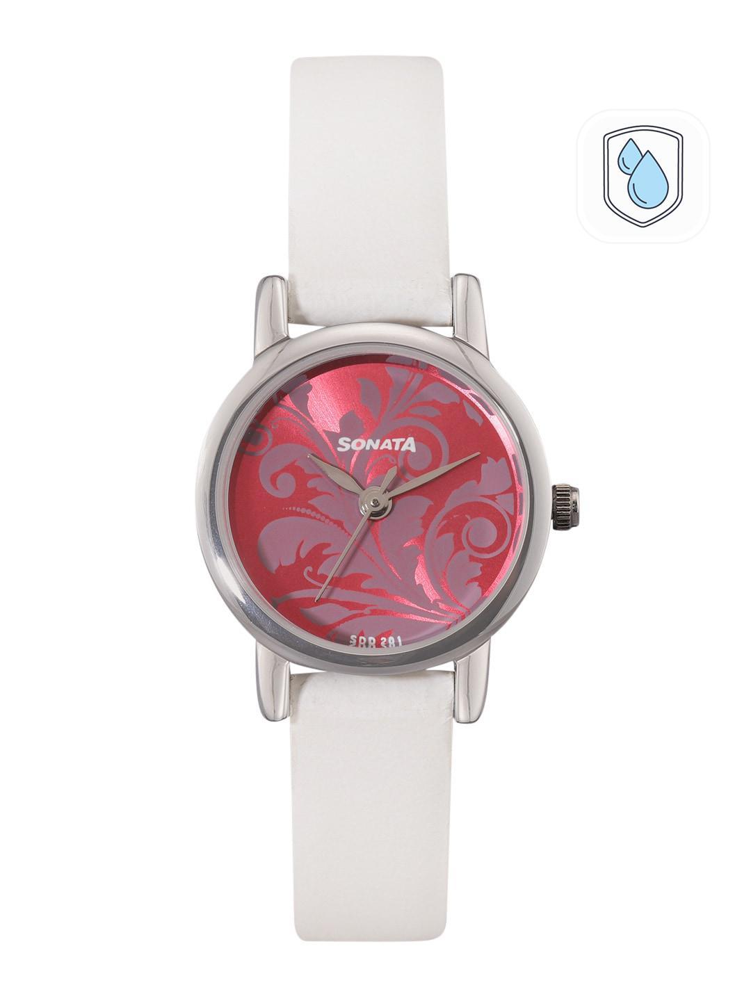 Buy Sonata Quartz Analog With Pink Dial Watch For Women Nt8976sl03w - - Accessories for Women