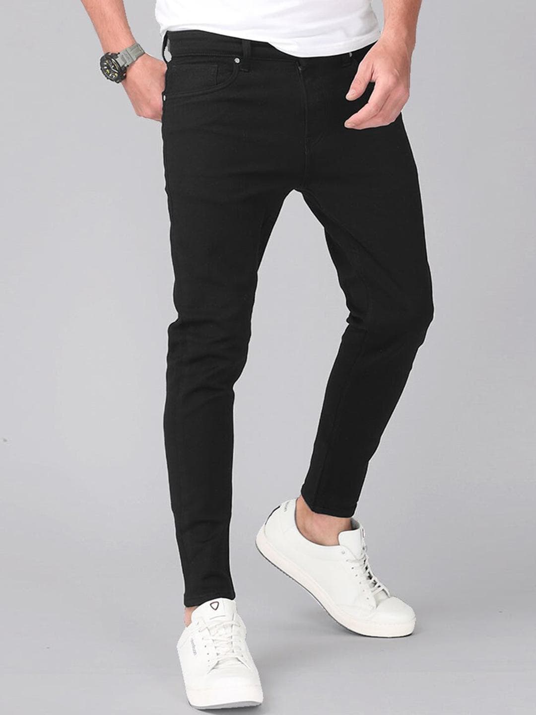 Snitch Men Black Skinny Fit Stretchable Jeans